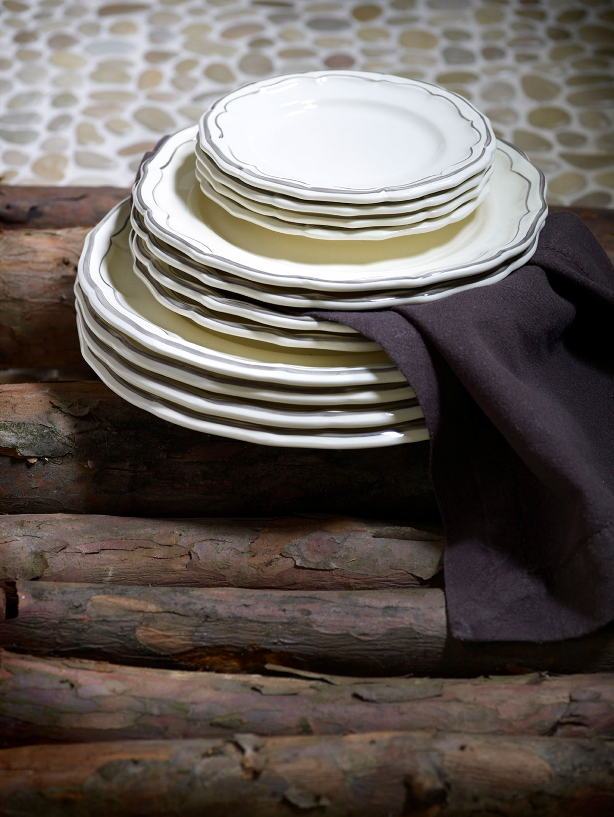 Gien Filet Taupe Speiseteller 26cm