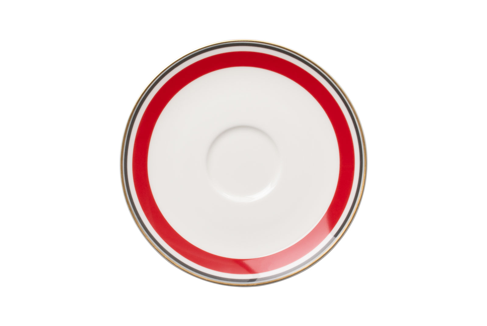 Die Kaffee-Untertasse rot/anthrazit der Dibbern Serie Capri