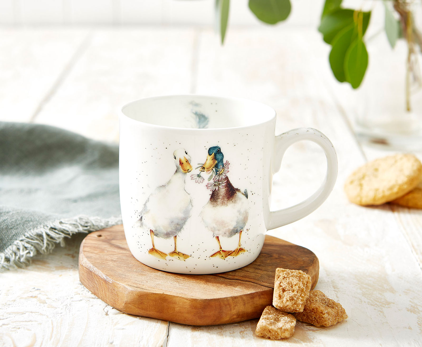 Royal Worcester Wrendale Designs Becher Duck Love / Enten