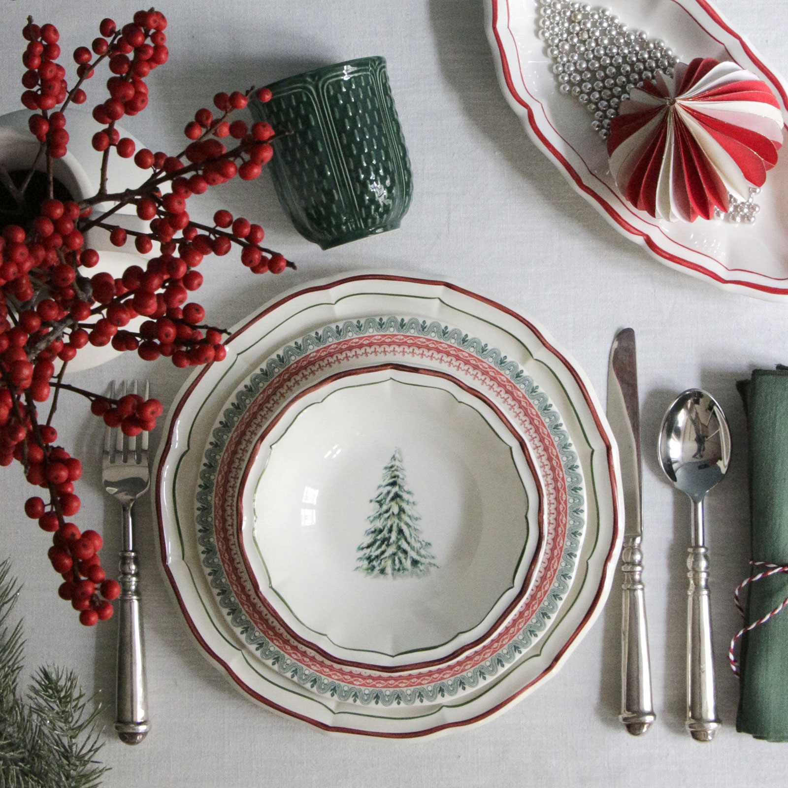 Gien Filet Noel Dessertschale 17cm