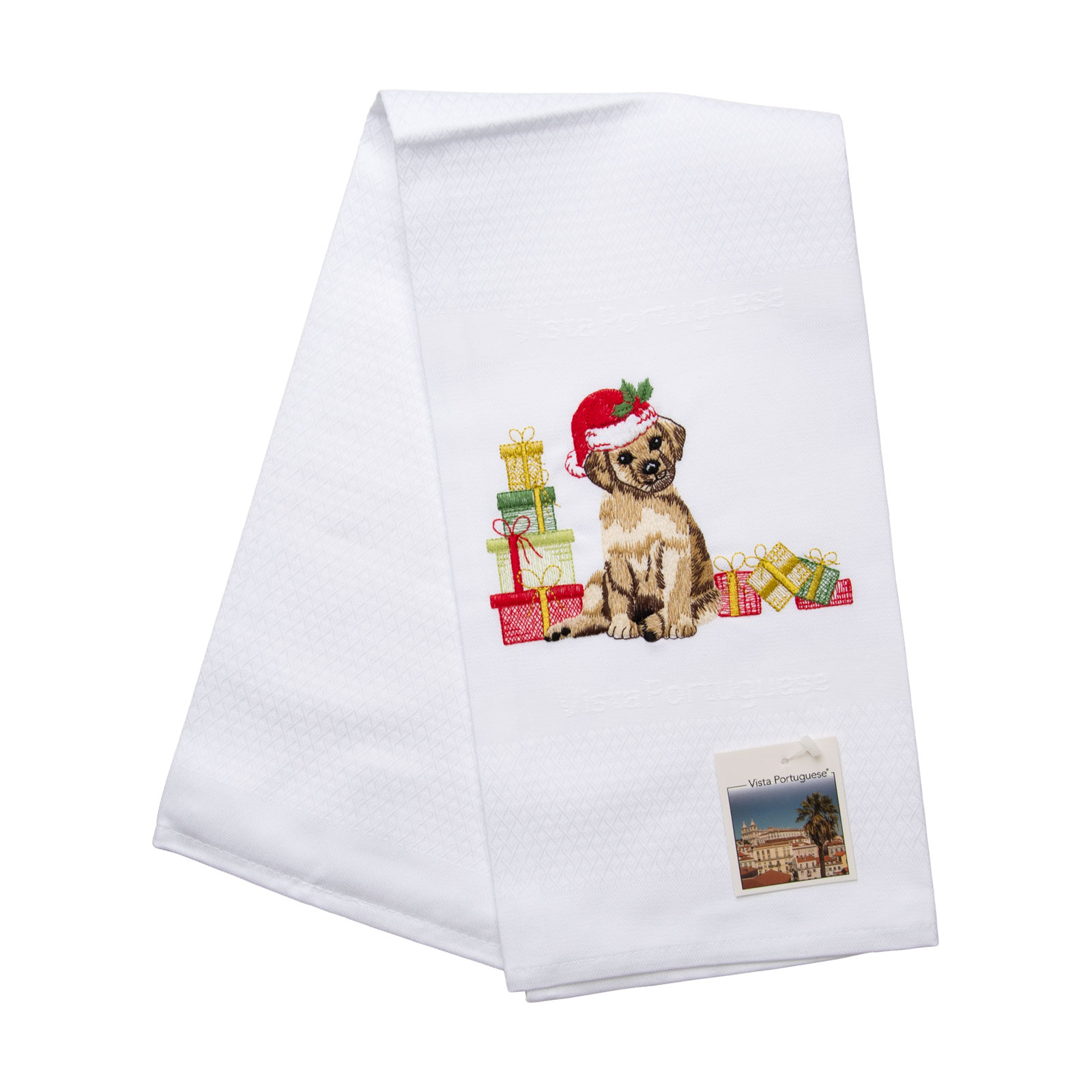 Vista Portuguese Geschirrtuch Christmas Dog 50x70cm