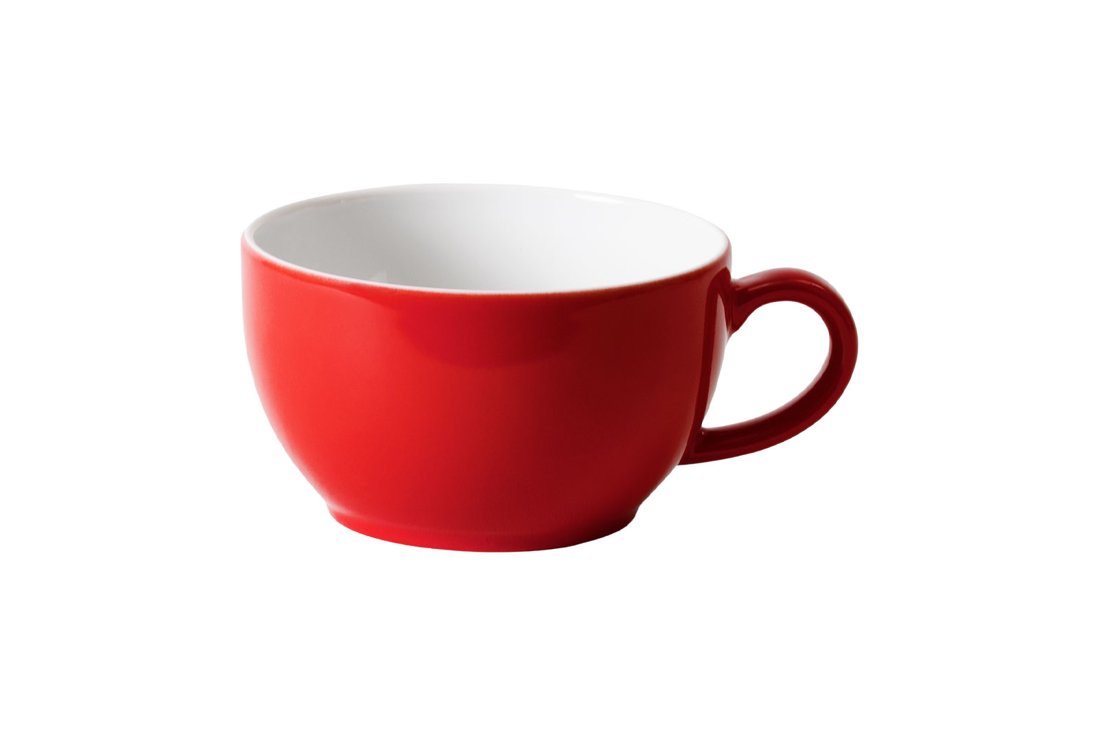 Die Solid Color rot Kaffeetasse von Dibbern ist von außen feuerwehrrot und von innen weiß.