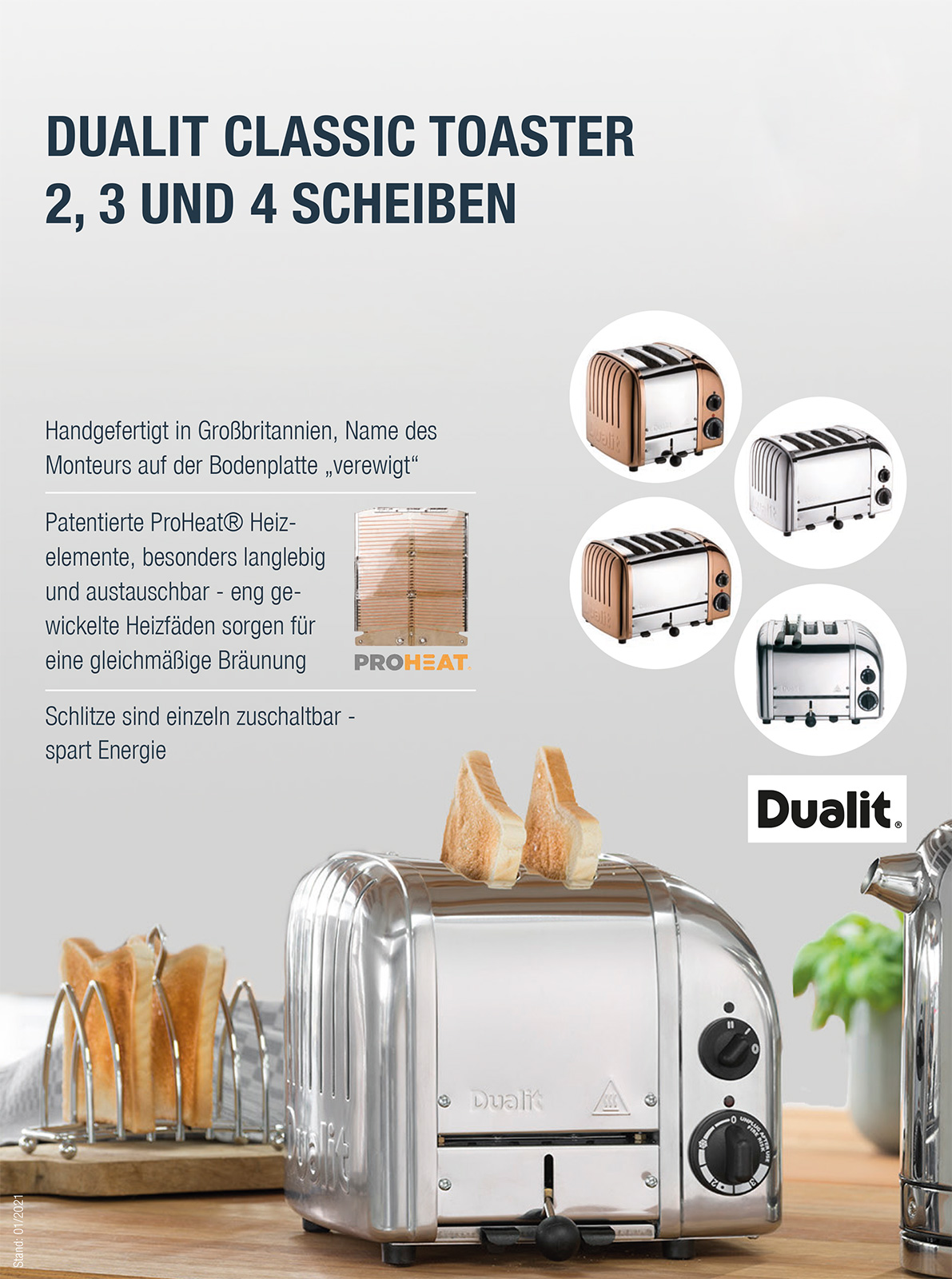 Dualit Classic Toaster 2 Scheiben Aluminium poliert