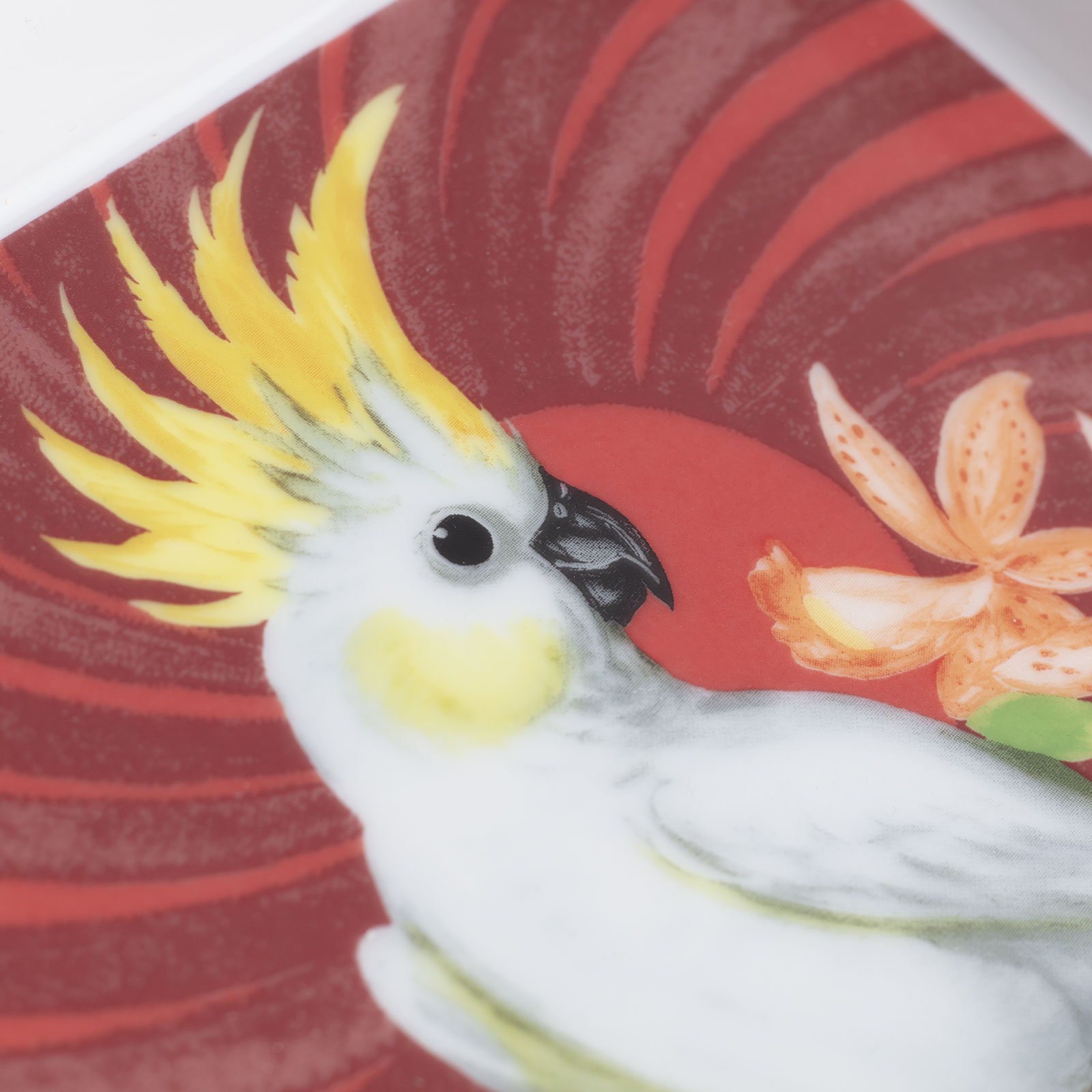 Meissen Pink Cockatoo Vide-Poche groß 21x18,5cm