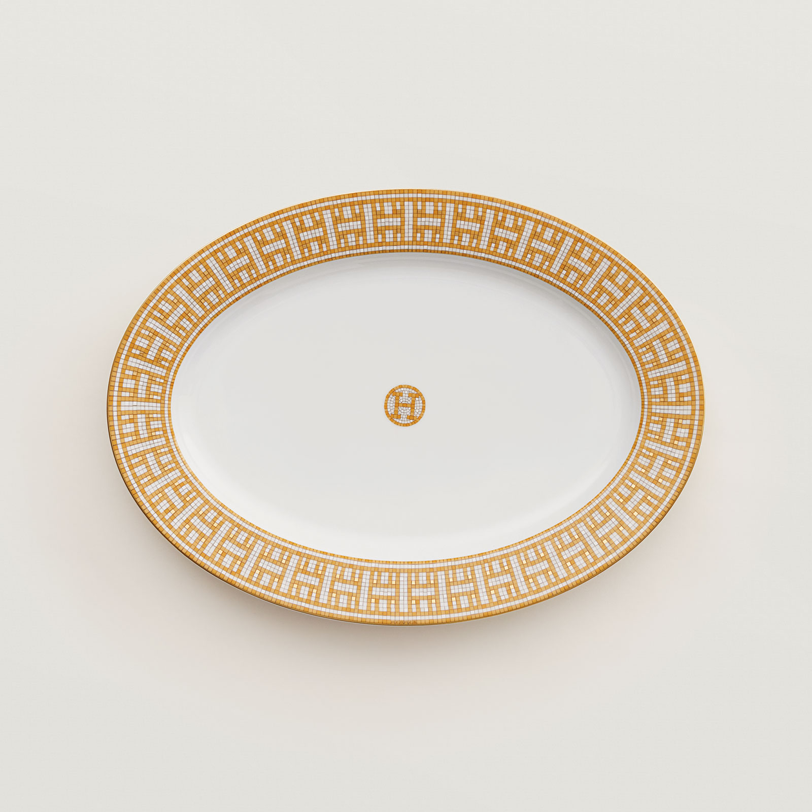 HERMÈS Paris Mosaïque au 24 Gold Platte oval 37cm
