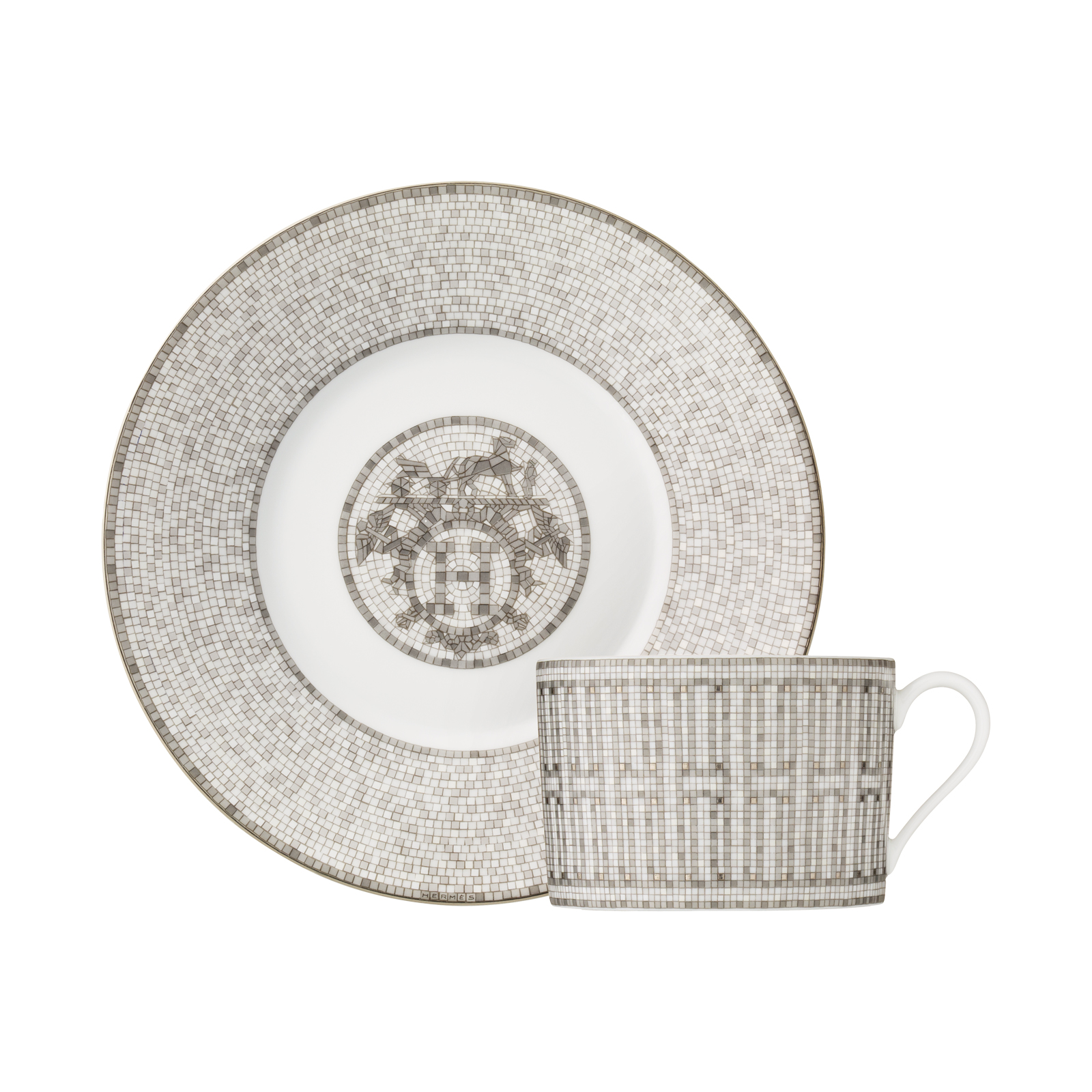 HERMÈS Paris Mosaïque au 24 Platin Frühstückstasse m. U.