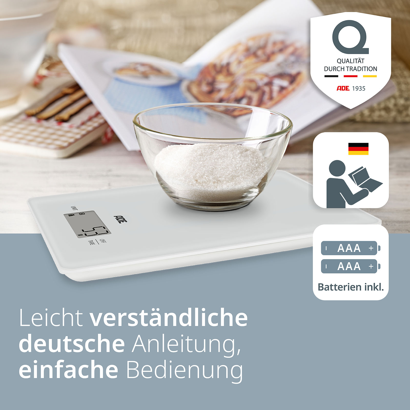 ADE Julia Digitale Küchenwaage silber KE2306-2