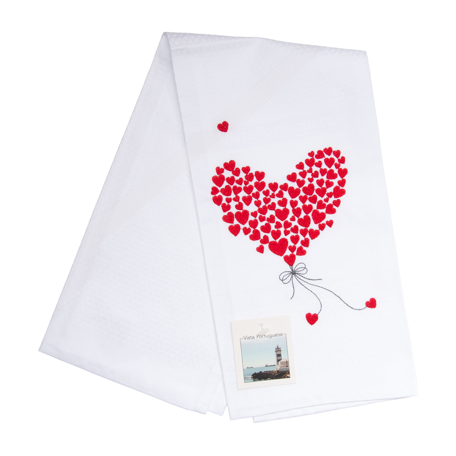 Vista Portuguese Geschirrtuch Flying Hearts 50x70cm