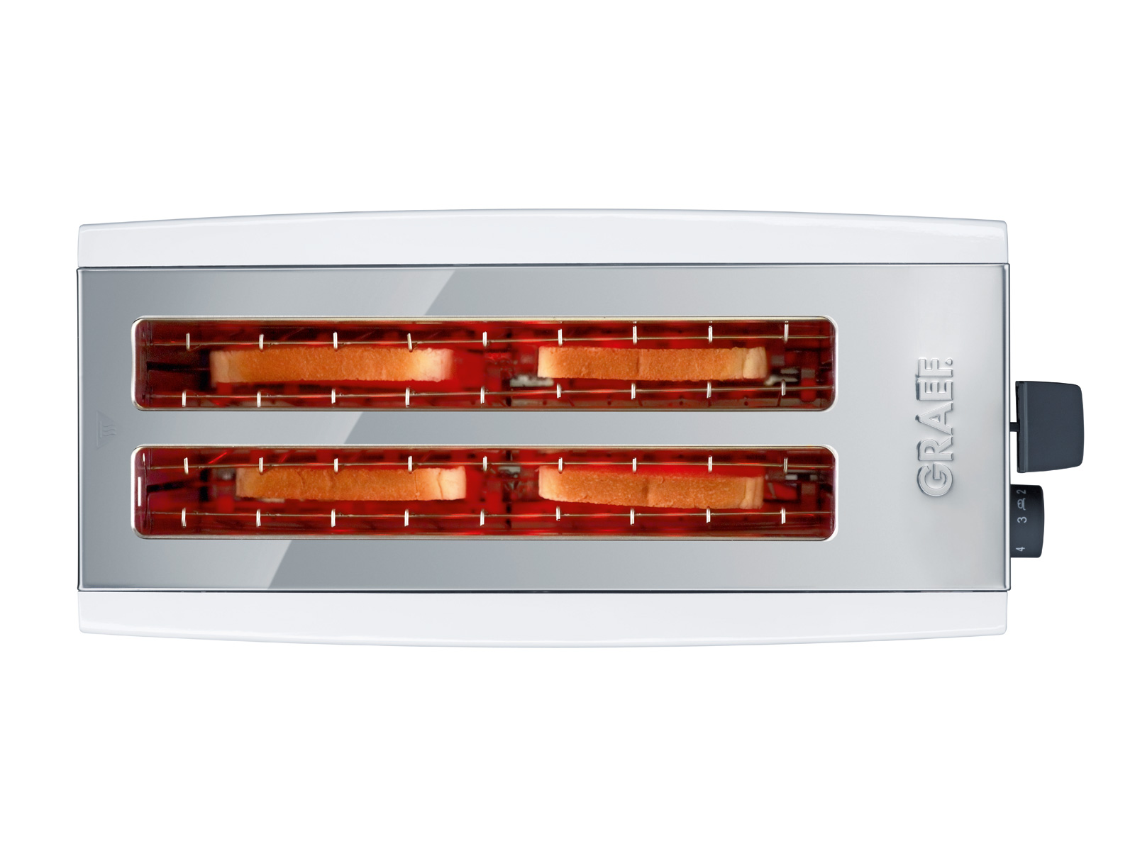 Graef Toaster 4 Scheiben mit Langschlitz  weiß TO101