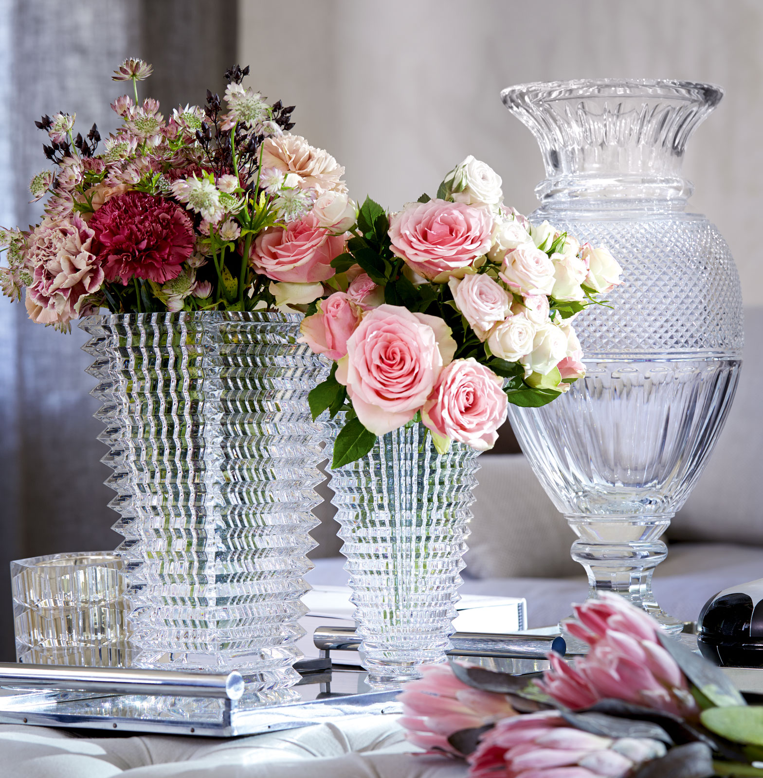 Baccarat Eye Vase 15cm oval klar