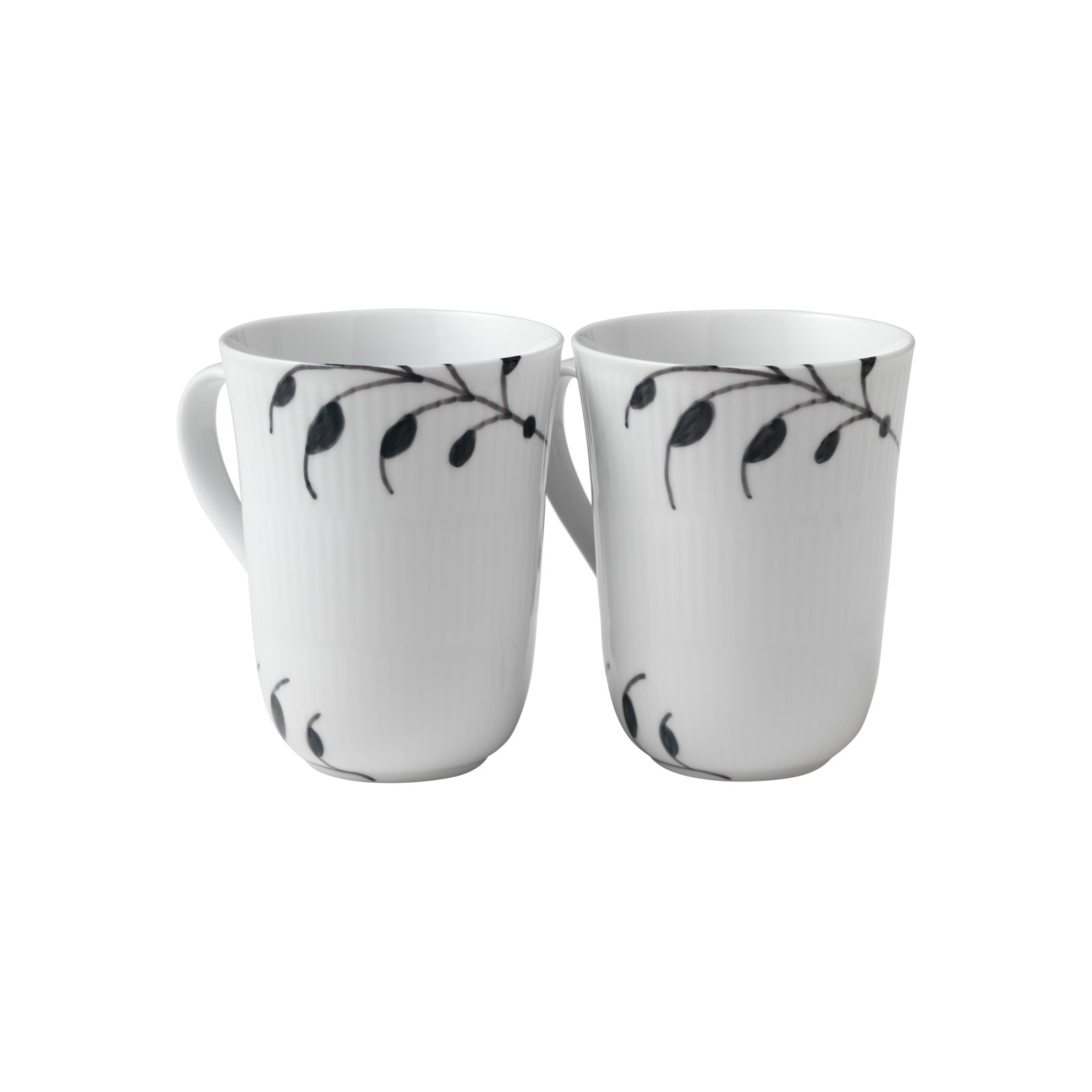 Royal Copenhagen Mega Schwarz Gerippt Becher 2er Set 2541039