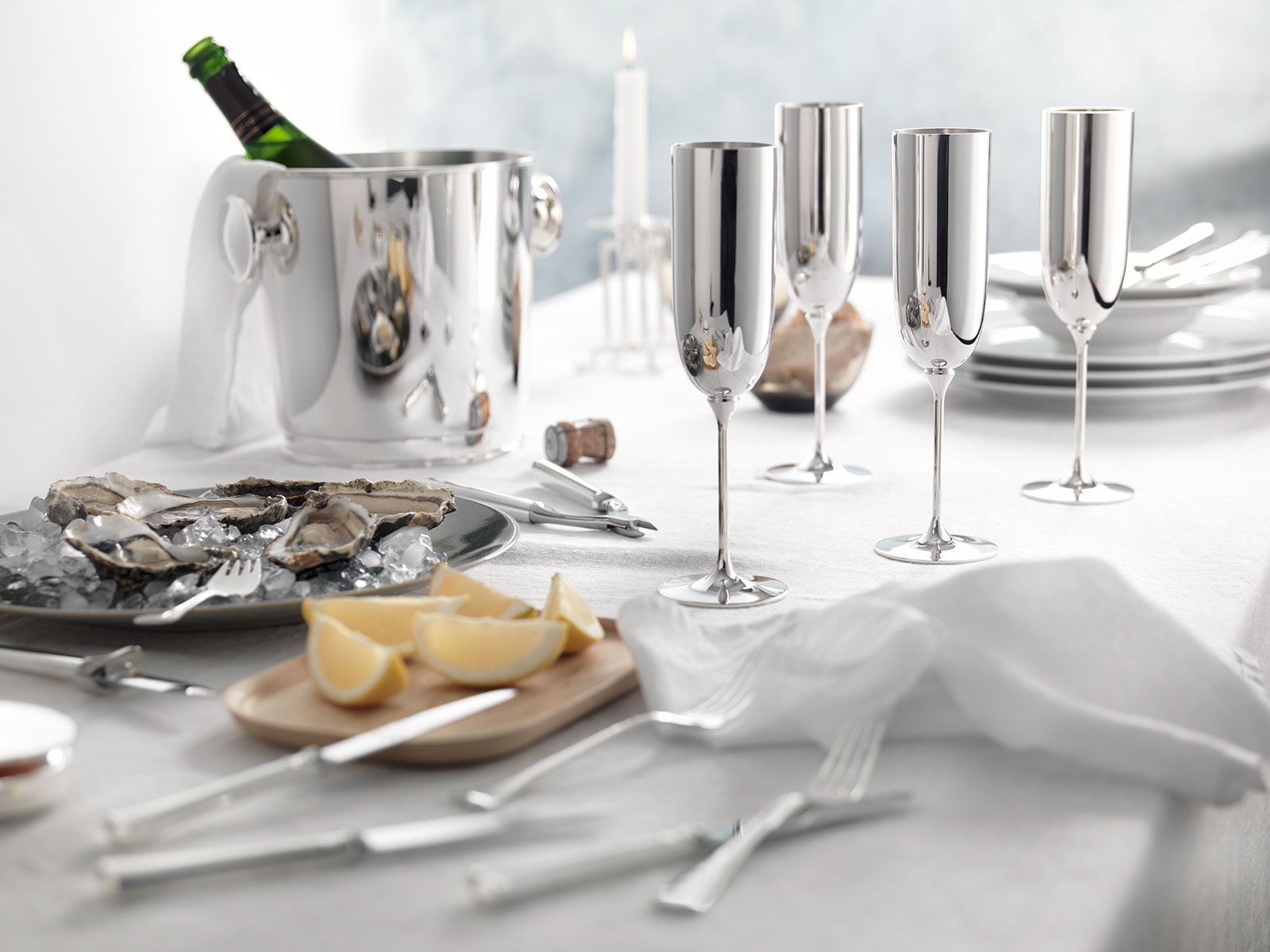 Robbe & Berking Champagnerkühler mit Knauf 925Silber