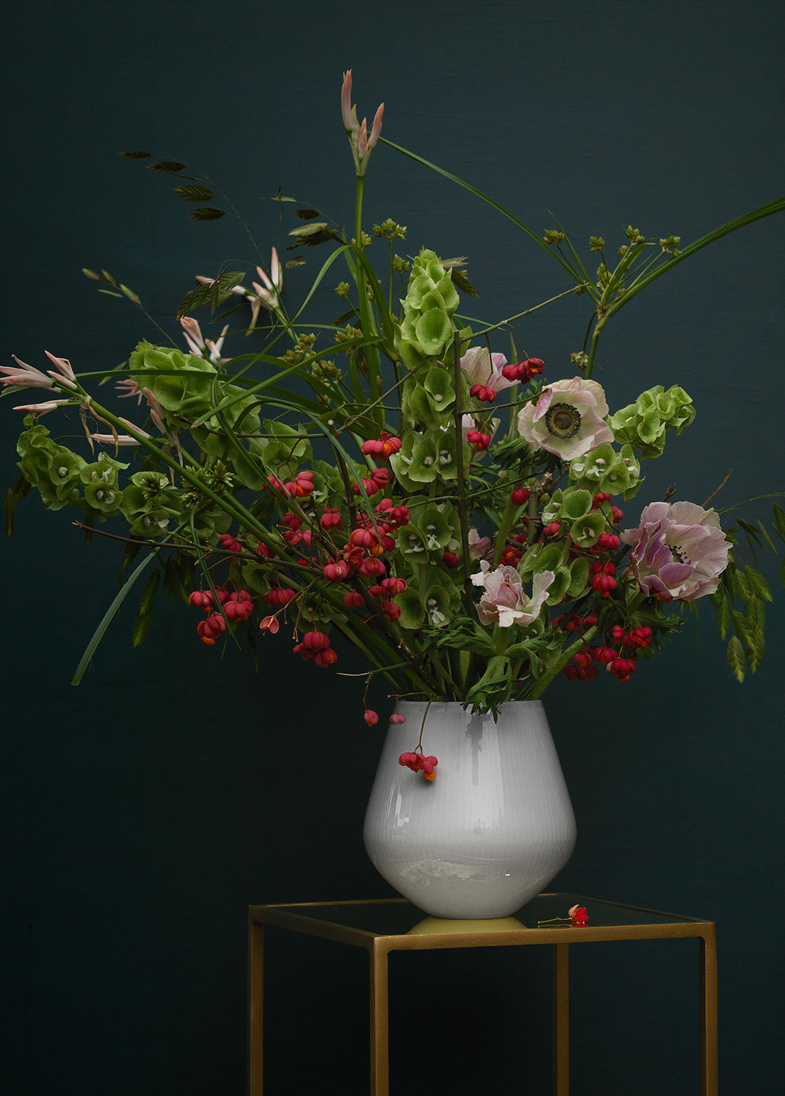 Royal Copenhagen Weiß Gerippt Vase groß 20,5cm