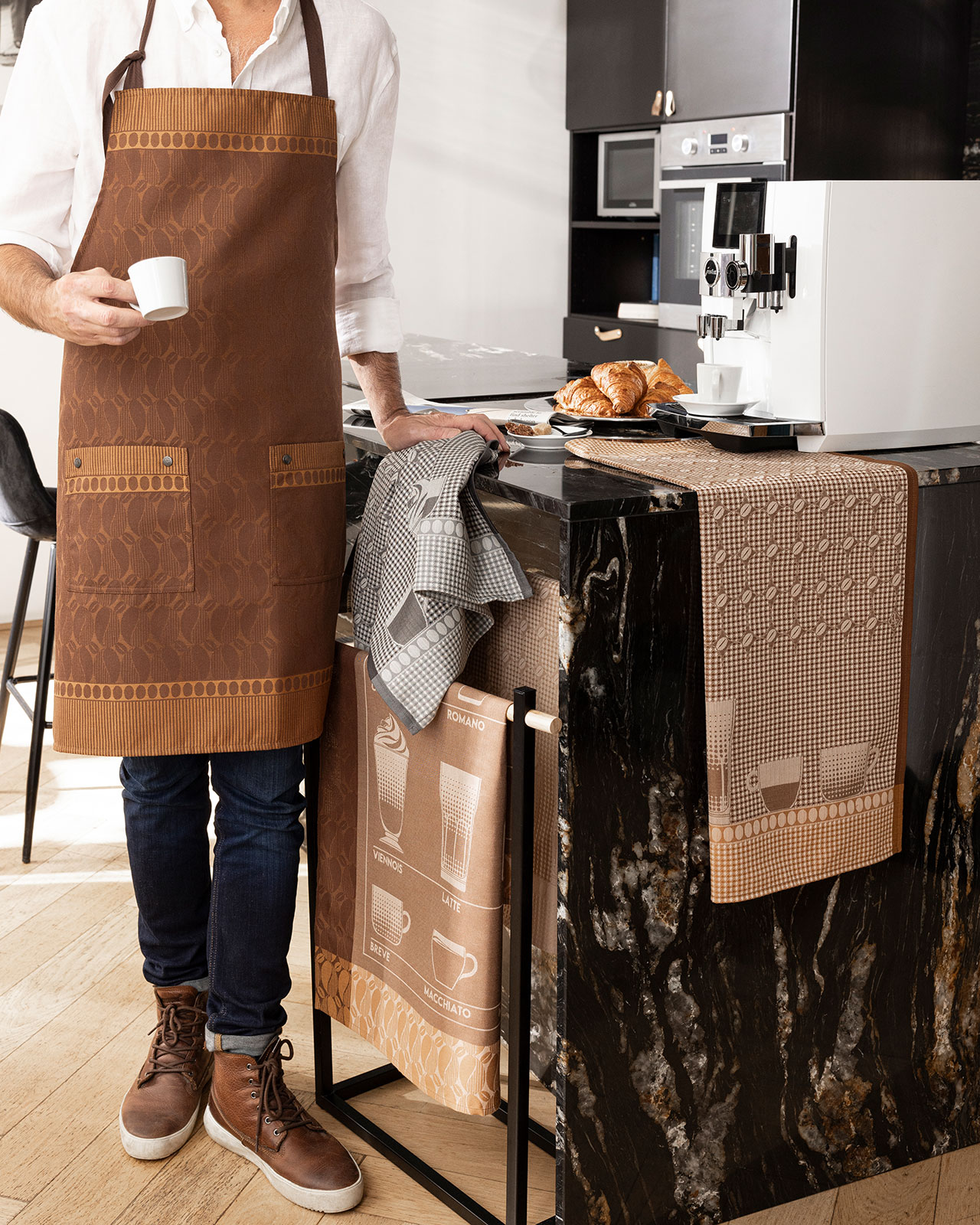 Le Jacquard Francais Barista Geschirrtuch 80x60cm moccacino