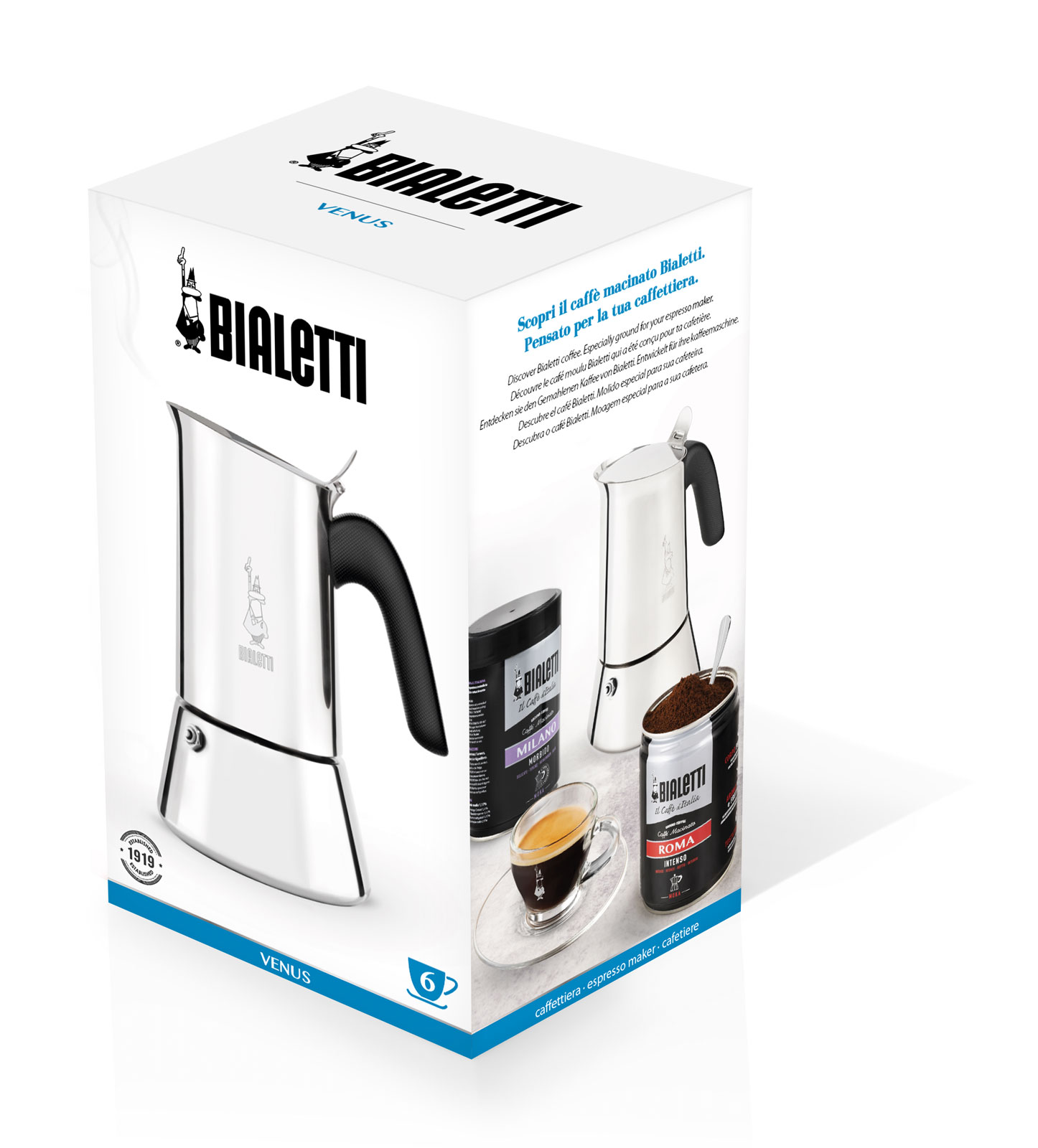 Bialetti Italien Venus Induktion Espressokocher 6 Tassen