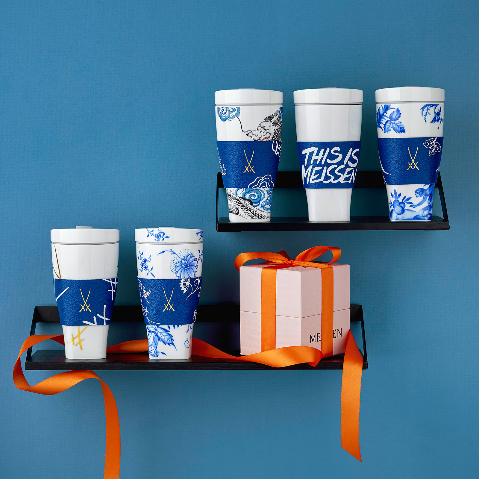 Meissen Glücksdrache Coffee to go Becher m. Manschette 0,35ltr.