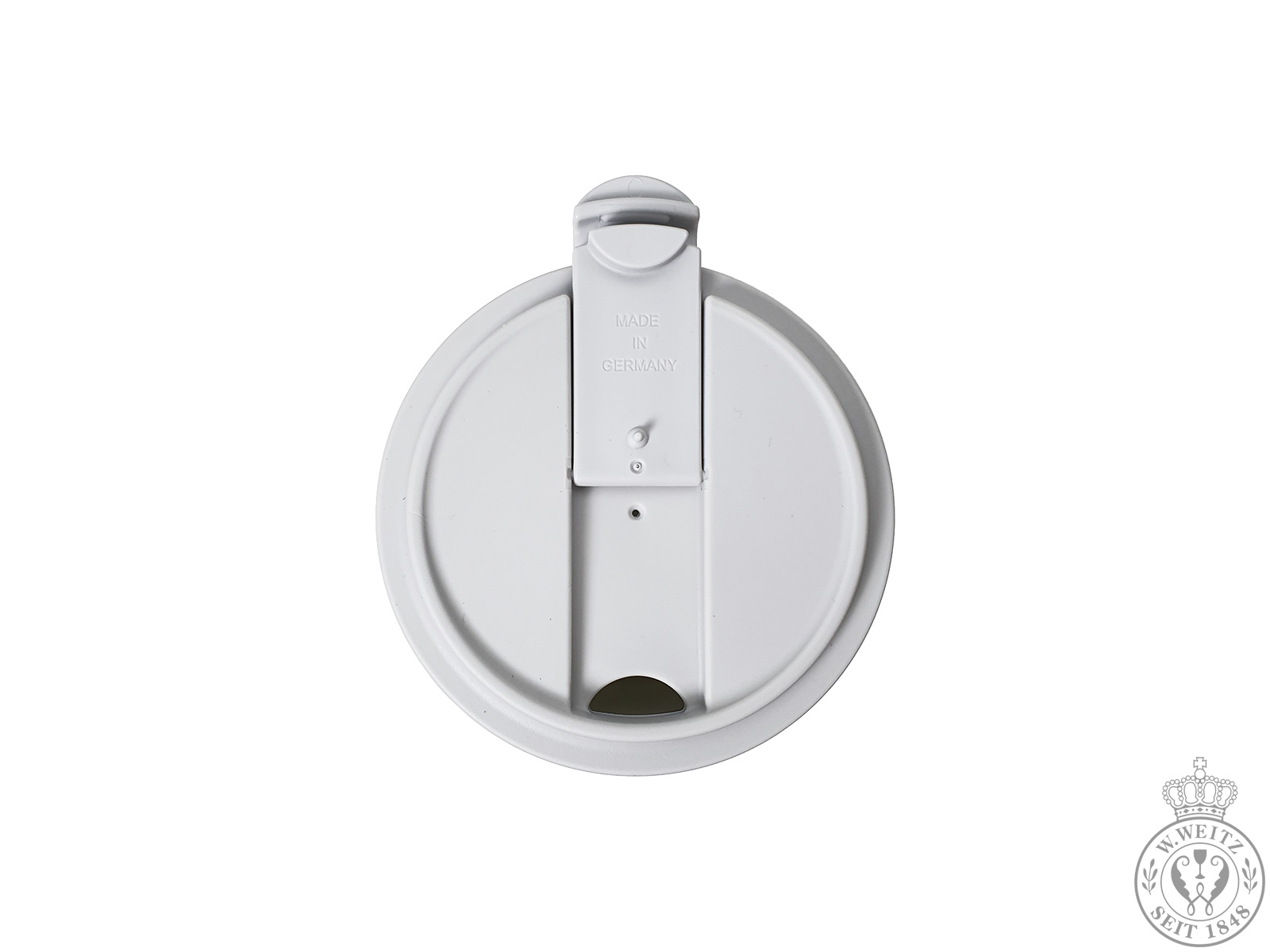 Dibbern Bone China weiß Coffee-To-Go Becher mit brauner Lederbanderole