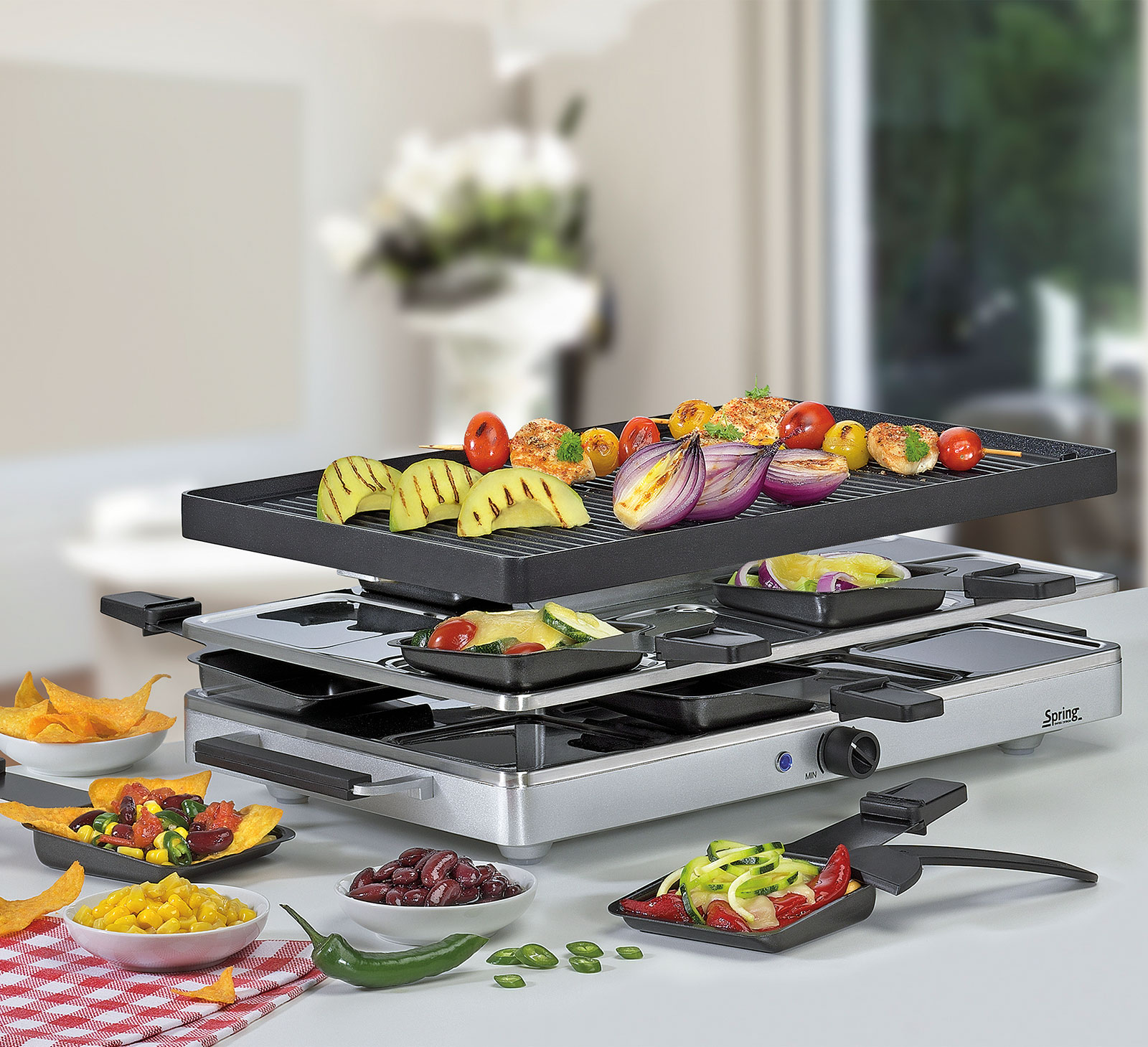 Spring CLASSIC Raclette 8 mit Alugrillplatte