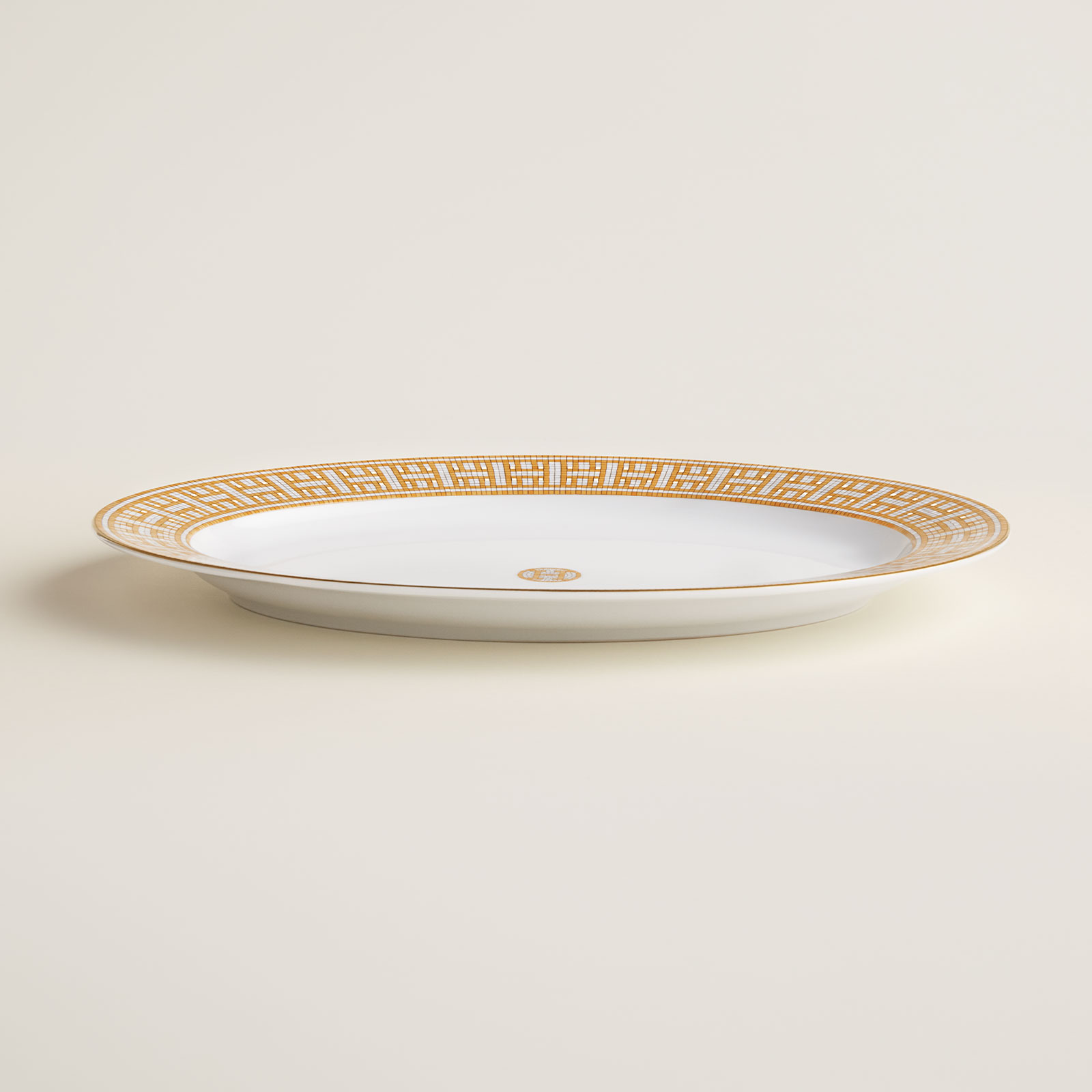 HERMÈS Paris Mosaïque au 24 Gold Platte oval 37cm