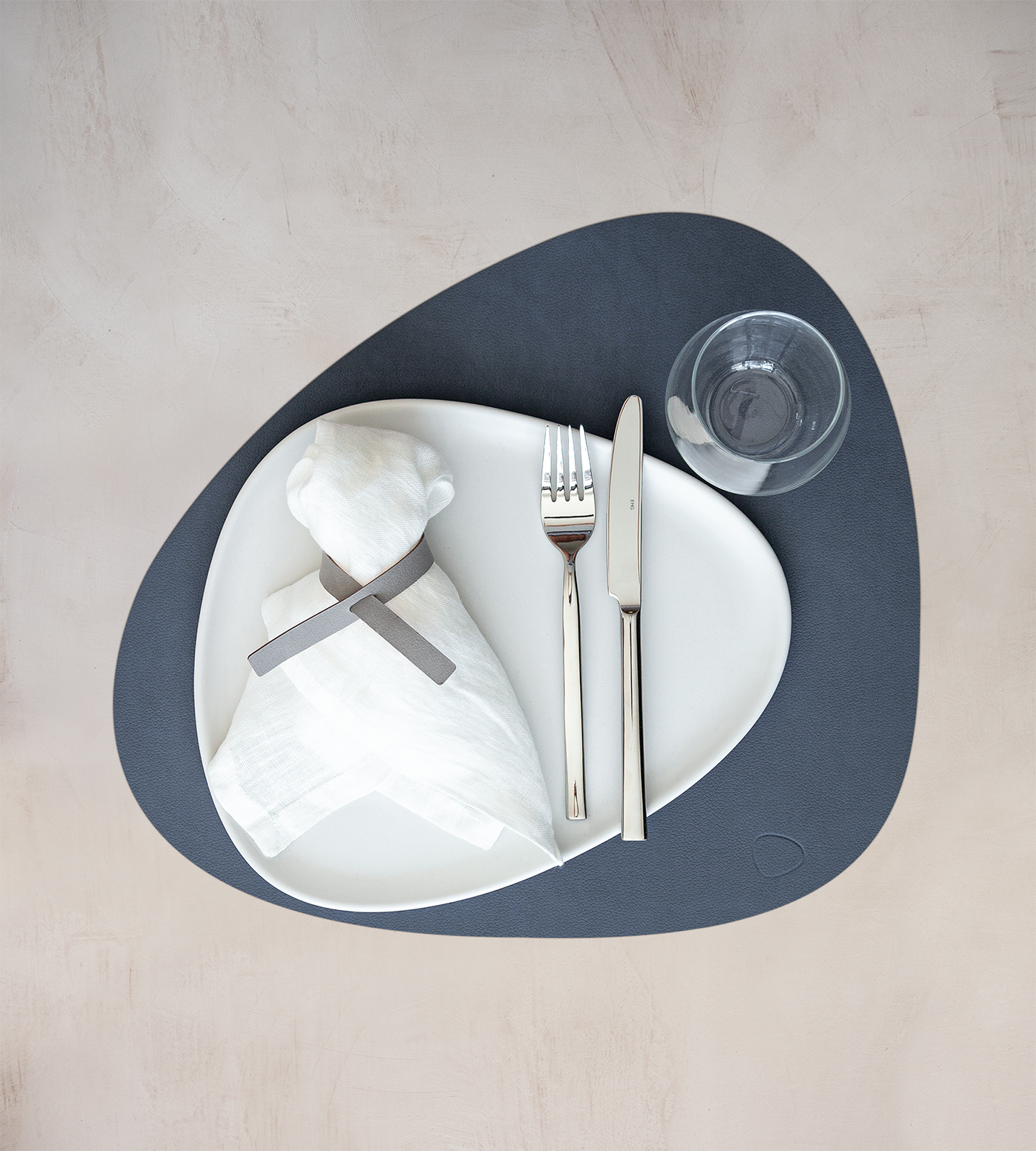 Lind DNA Dänemark Tischset Curve 37x44cm Nupo dunkelblau