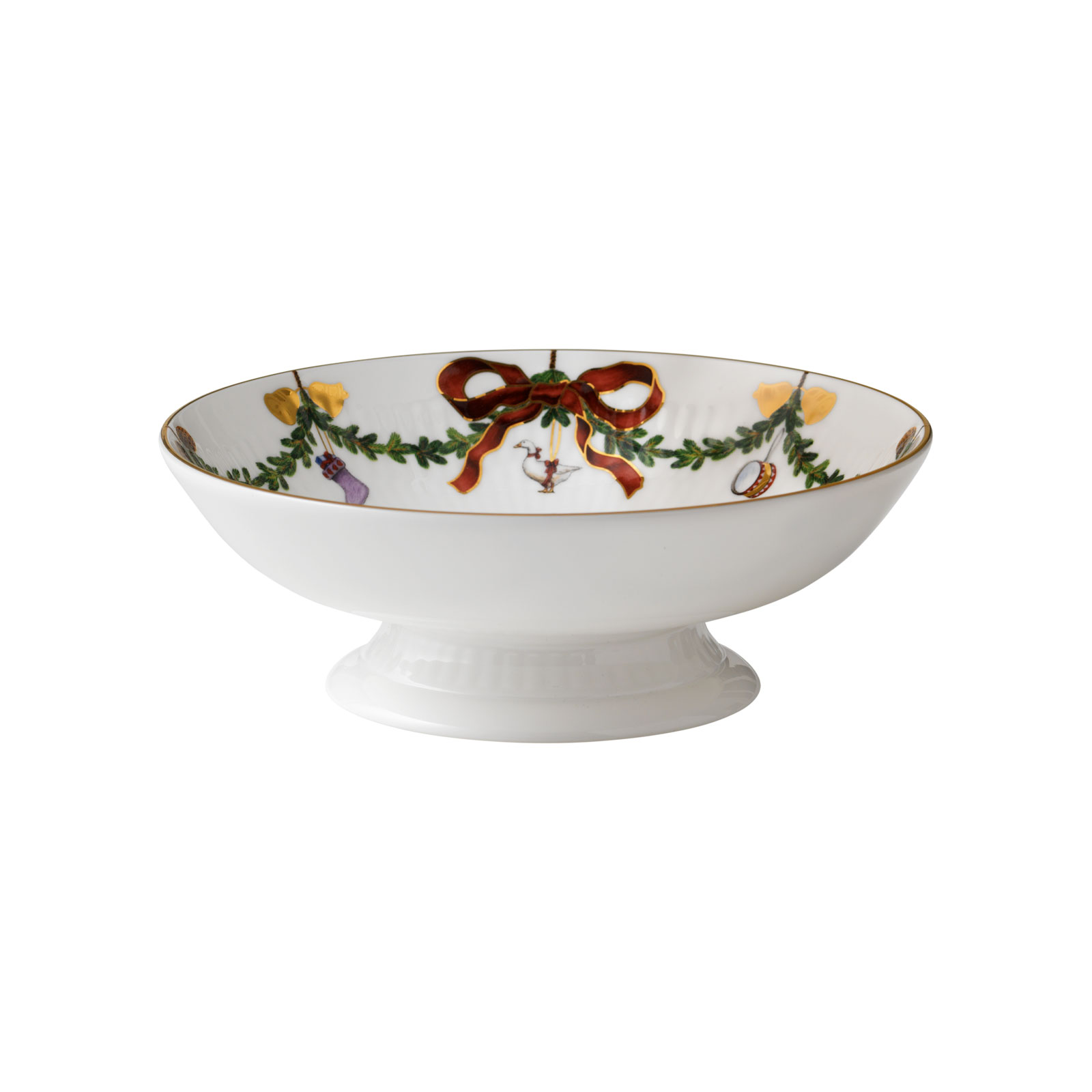 Royal Copenhagen Star Fluted Christmas Schale auf Fuß 18cm 2503427