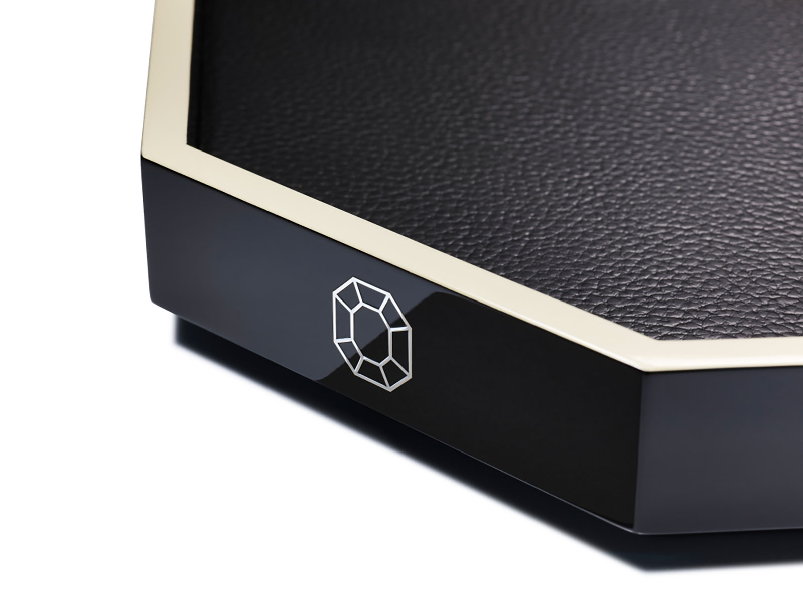 Baccarat Octogone Lack-Tablett L schwarz