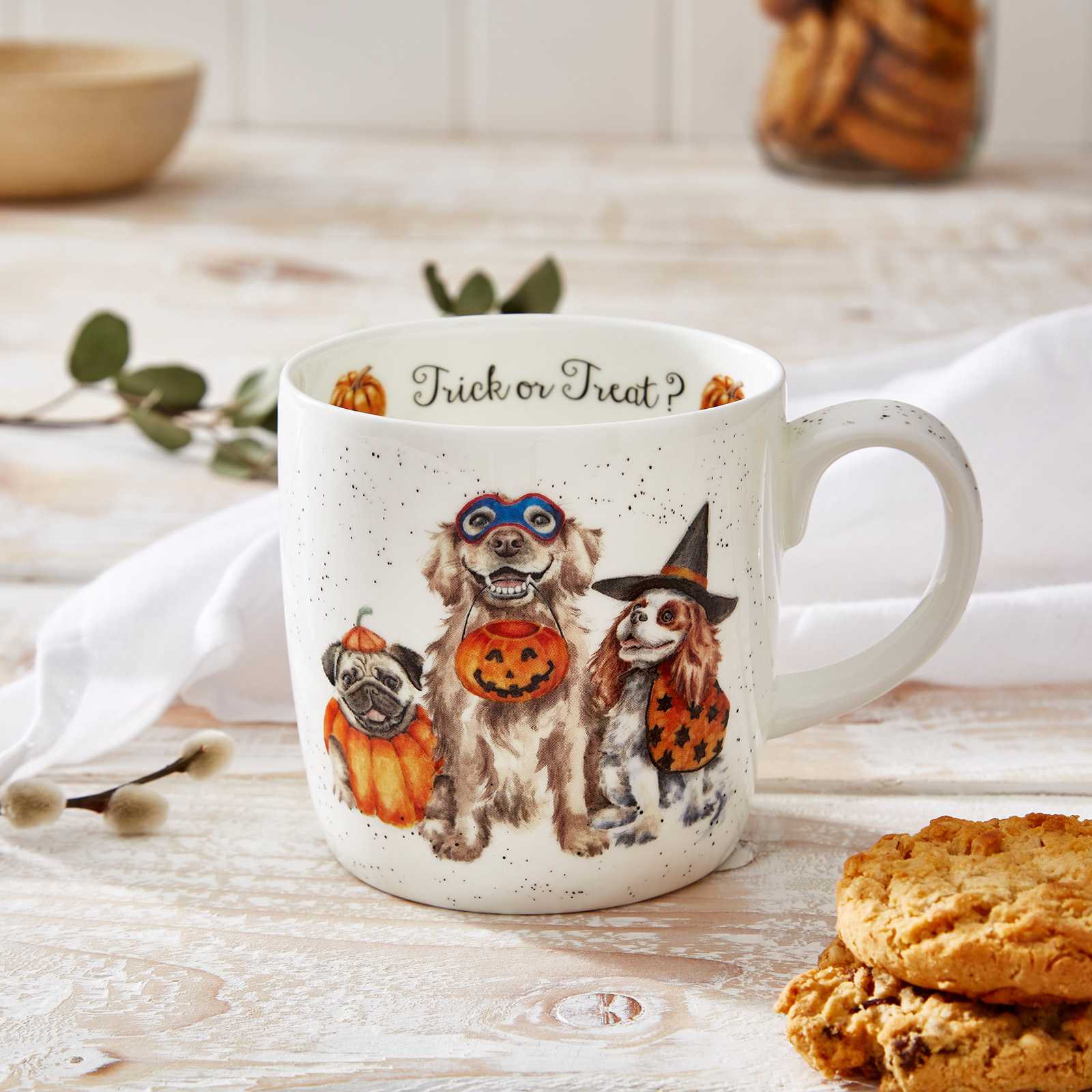 Royal Worcester Wrendale Designs Becher Halloween Trick or Treat