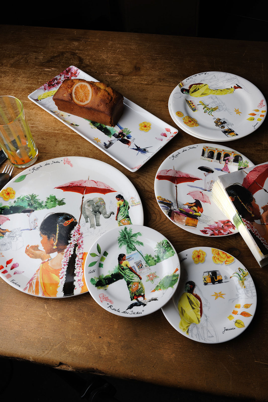 Gien Route des Indes Dessertteller 22cm Jaune