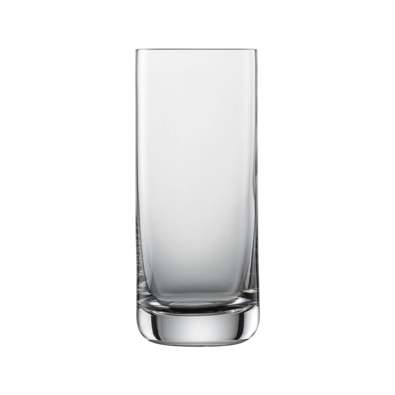 Leeres Longdrinkglas der Serie Simple von Schott Zwiesel. Es ist zylindrisch mit einem abgerundeten Boden.