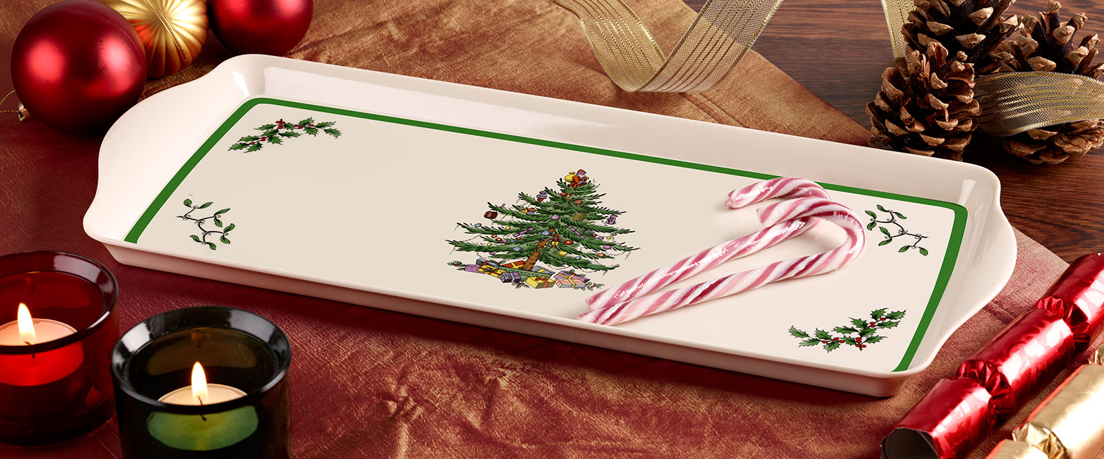 Spode Christmas Tree Kuchenplatte rechteckig 33cm