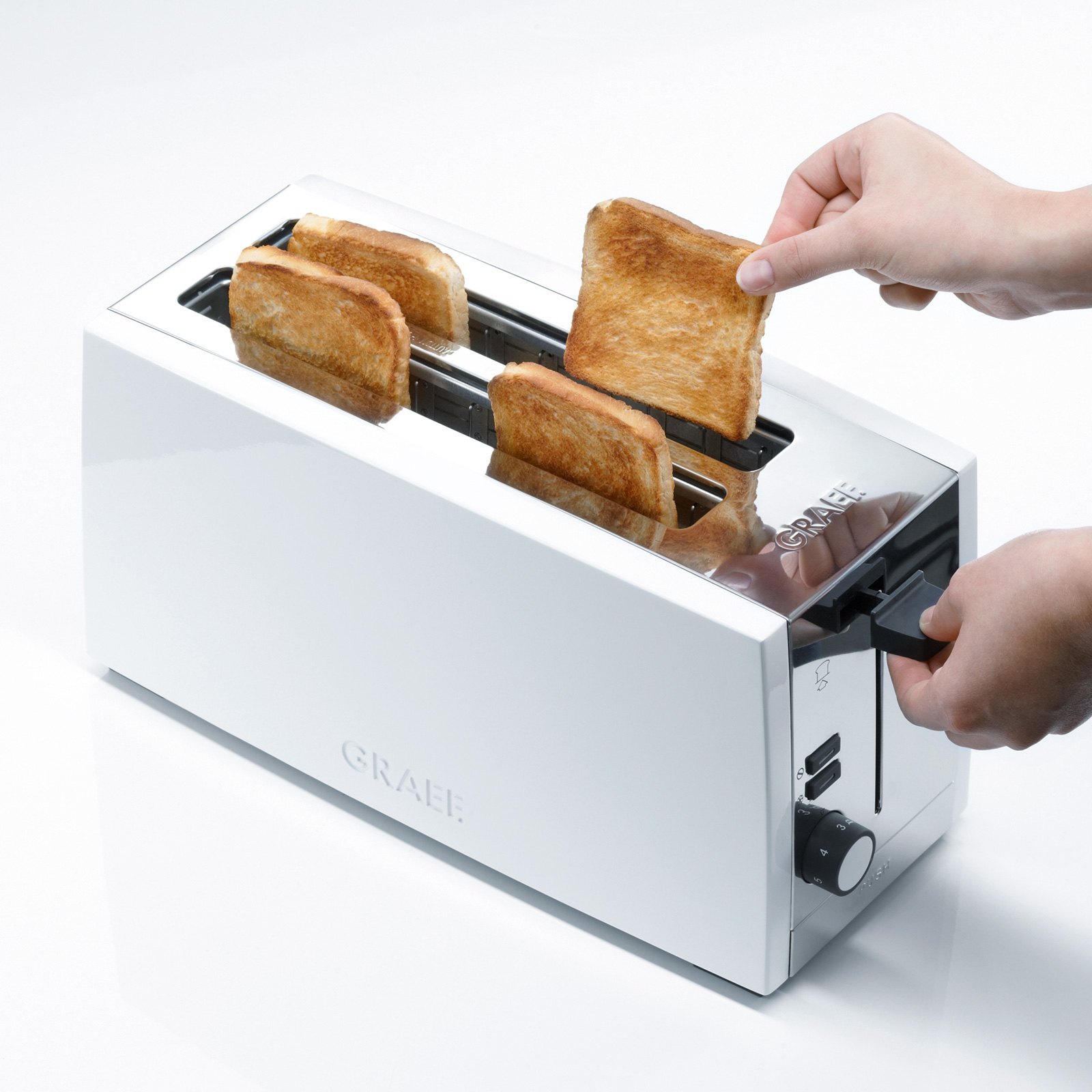 Graef Toaster 4 Scheiben mit Langschlitz  weiß TO101