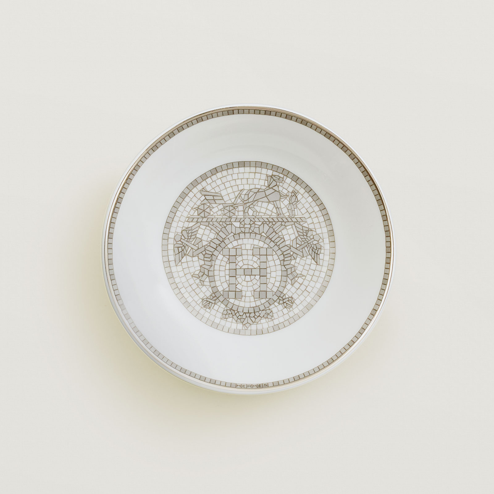 HERMÈS Paris Mosaïque au 24 Platin Soja Schale 10cm