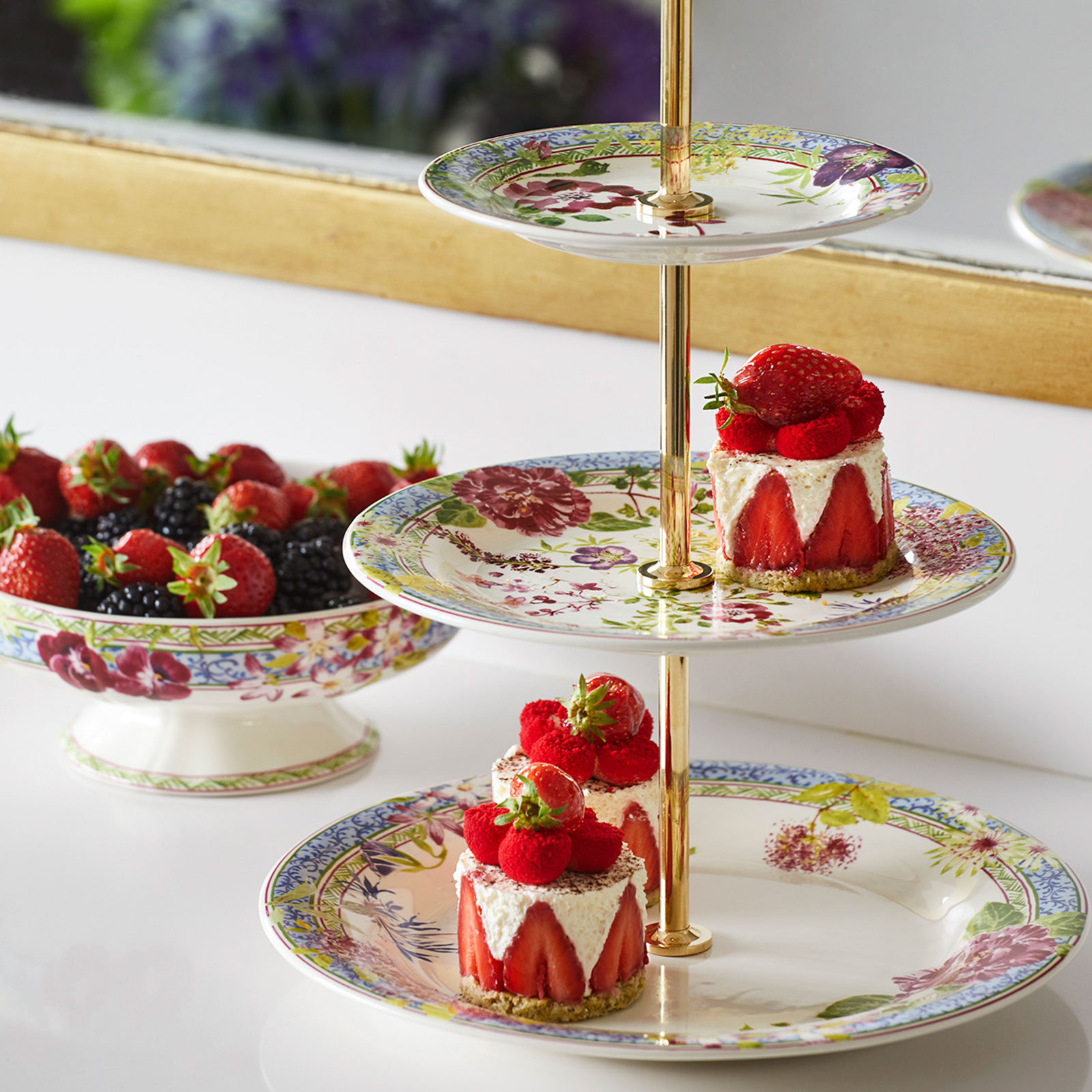 Gien Millefleurs Etagere 3-stöckig 30cm