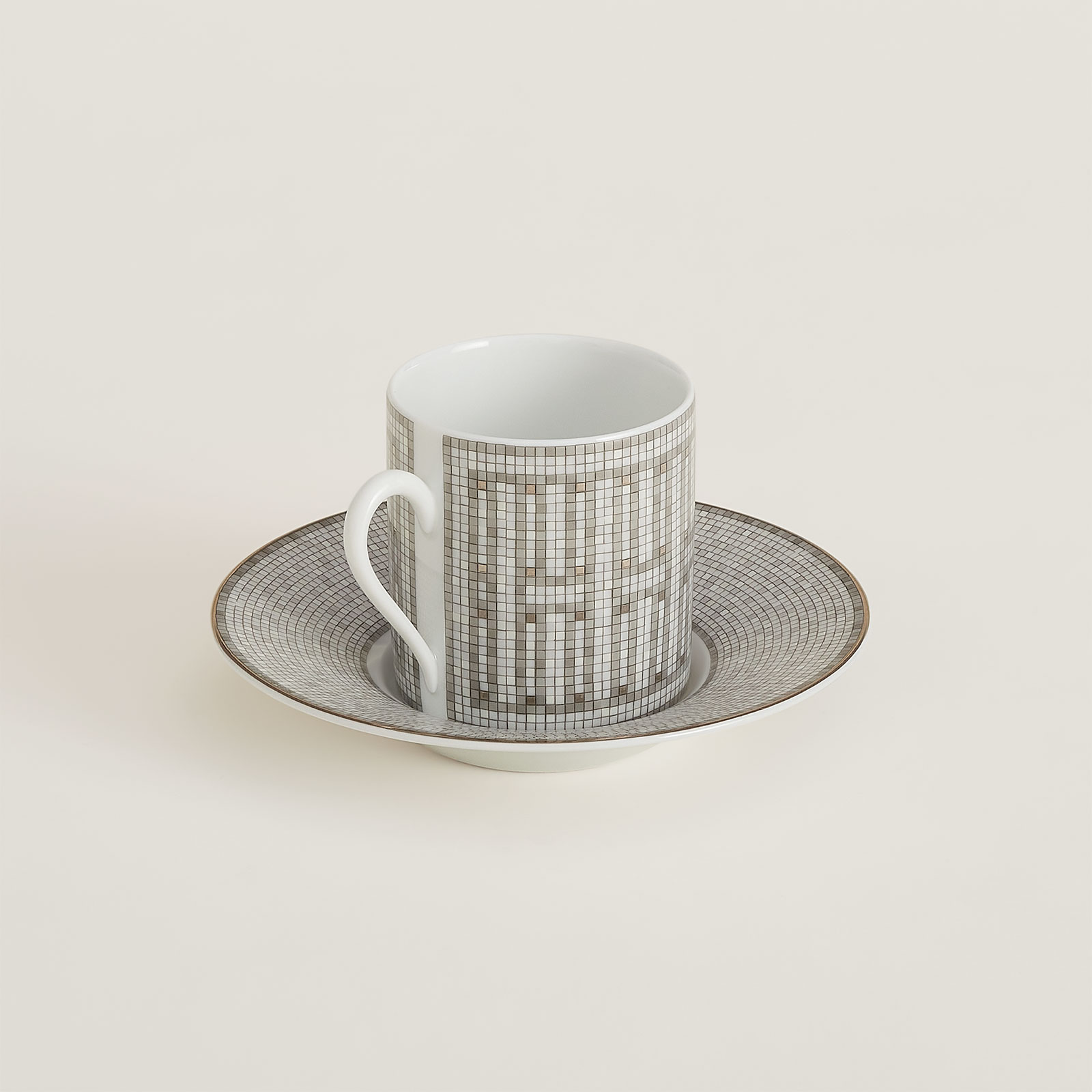 HERMÈS Paris Mosaïque au 24 Platin Espressotasse m. U. 0,10ltr.