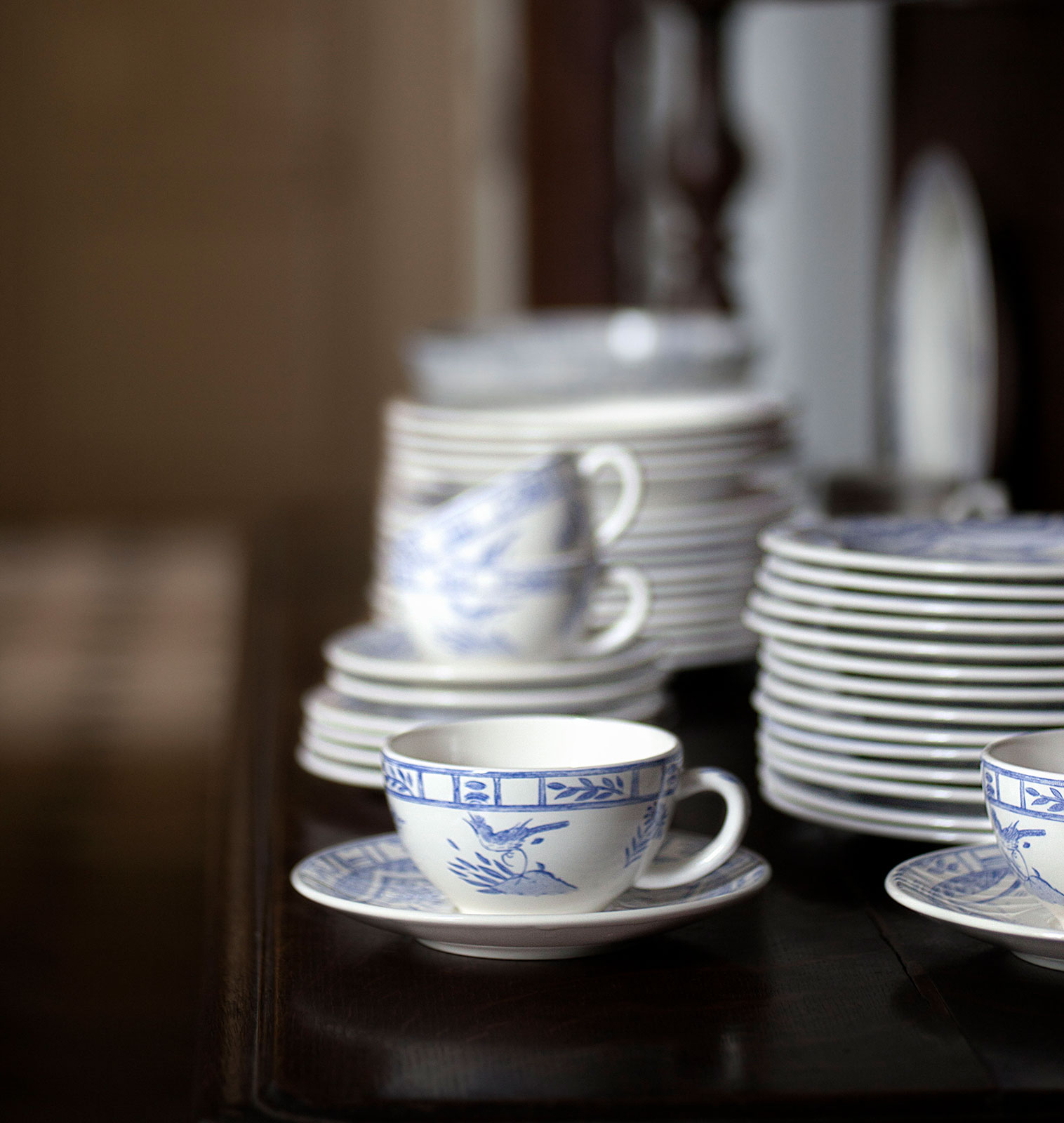 Gien Oiseau Bleu Mono Frühstücks-Untertasse 18cm
