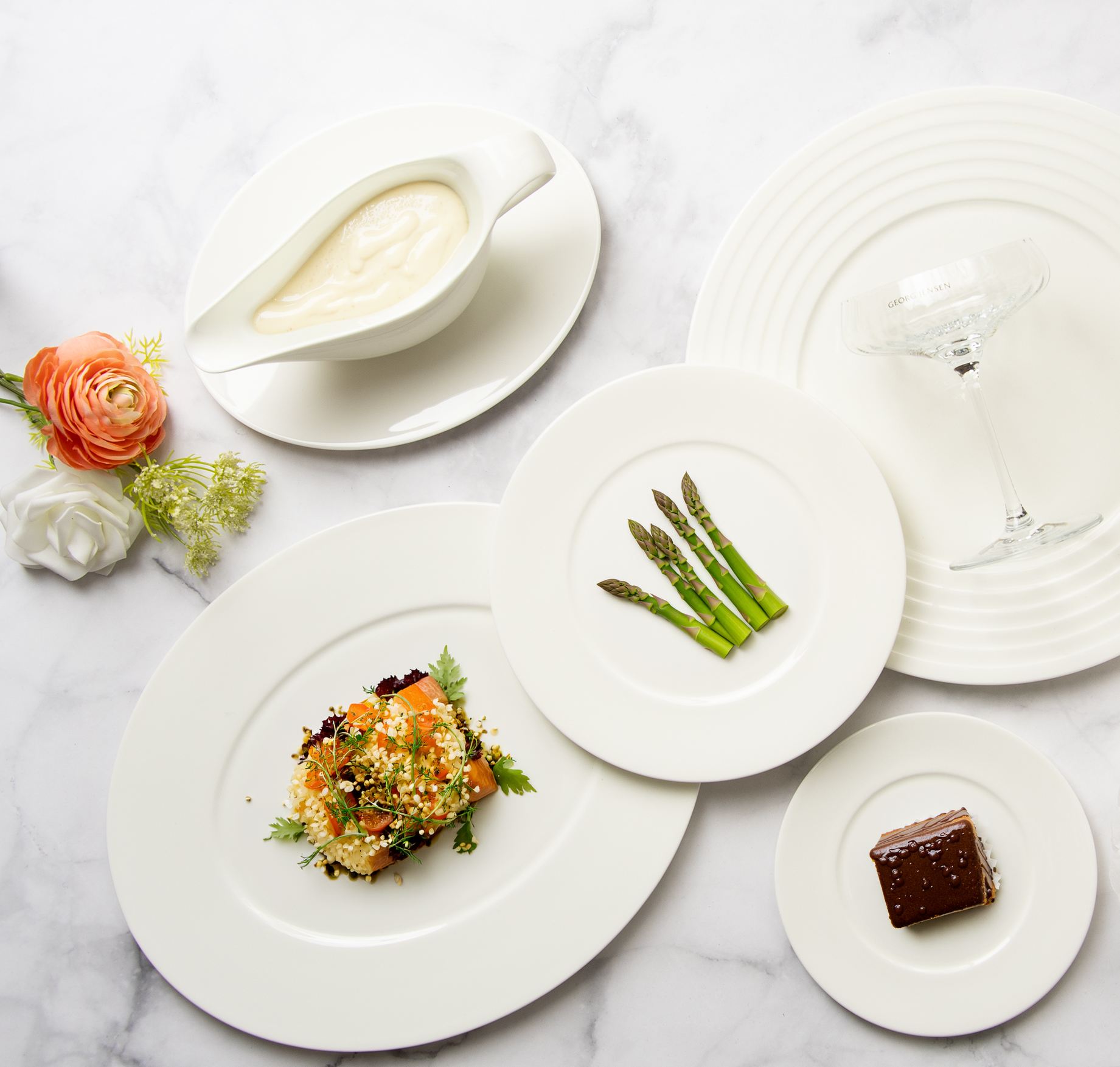 Dibbern Bone China weiß Fine Dining Frühstücksteller 22cm
