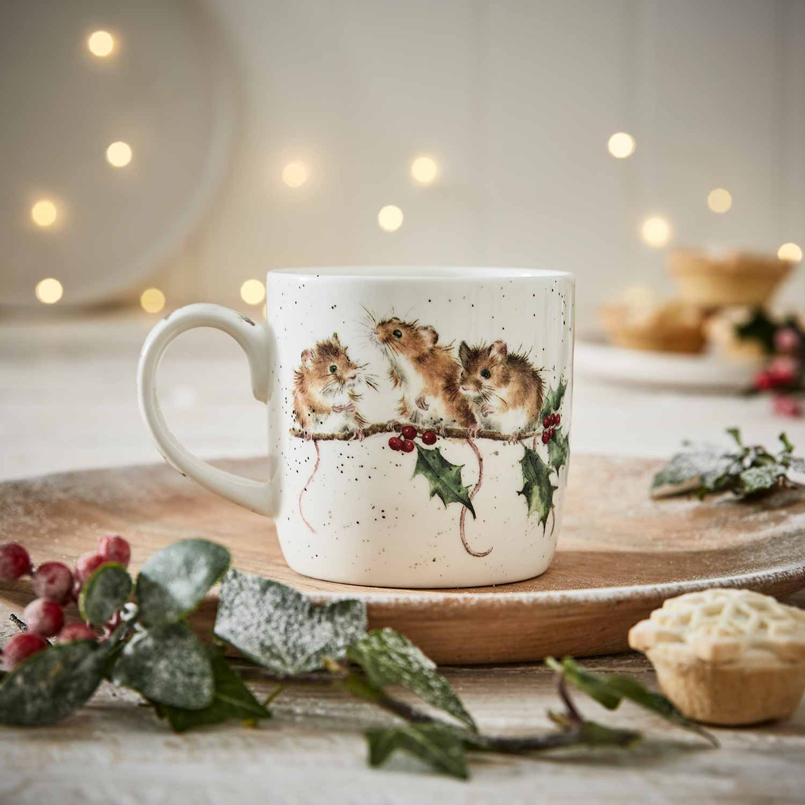 Royal Worcester Wrendale Designs Becher Winter Mice / Mäuse 0,31ltr. (Christmas Collection)