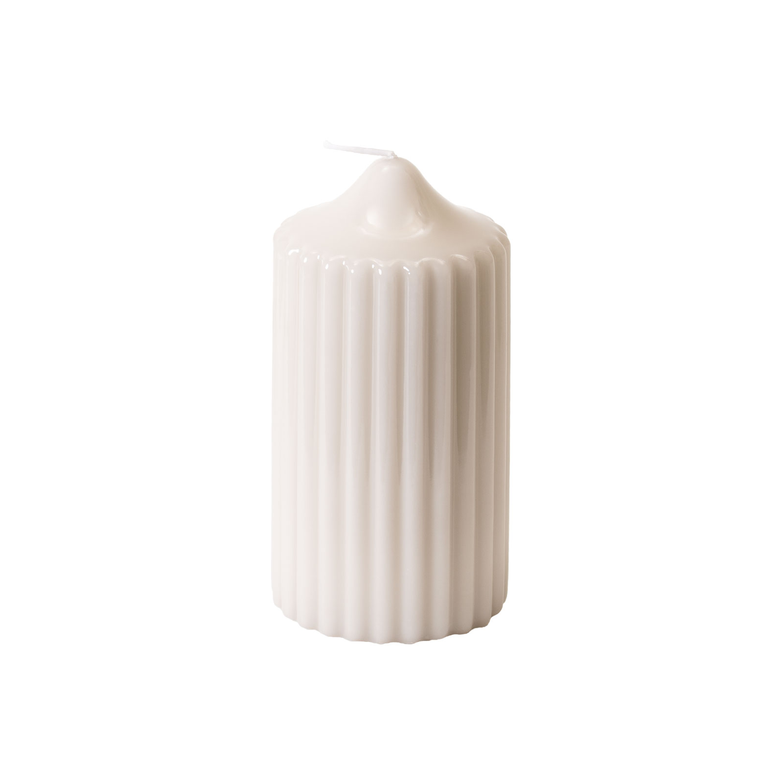 Engels Kerzen Gelackte Rillenkerze 8x15cm leinen
