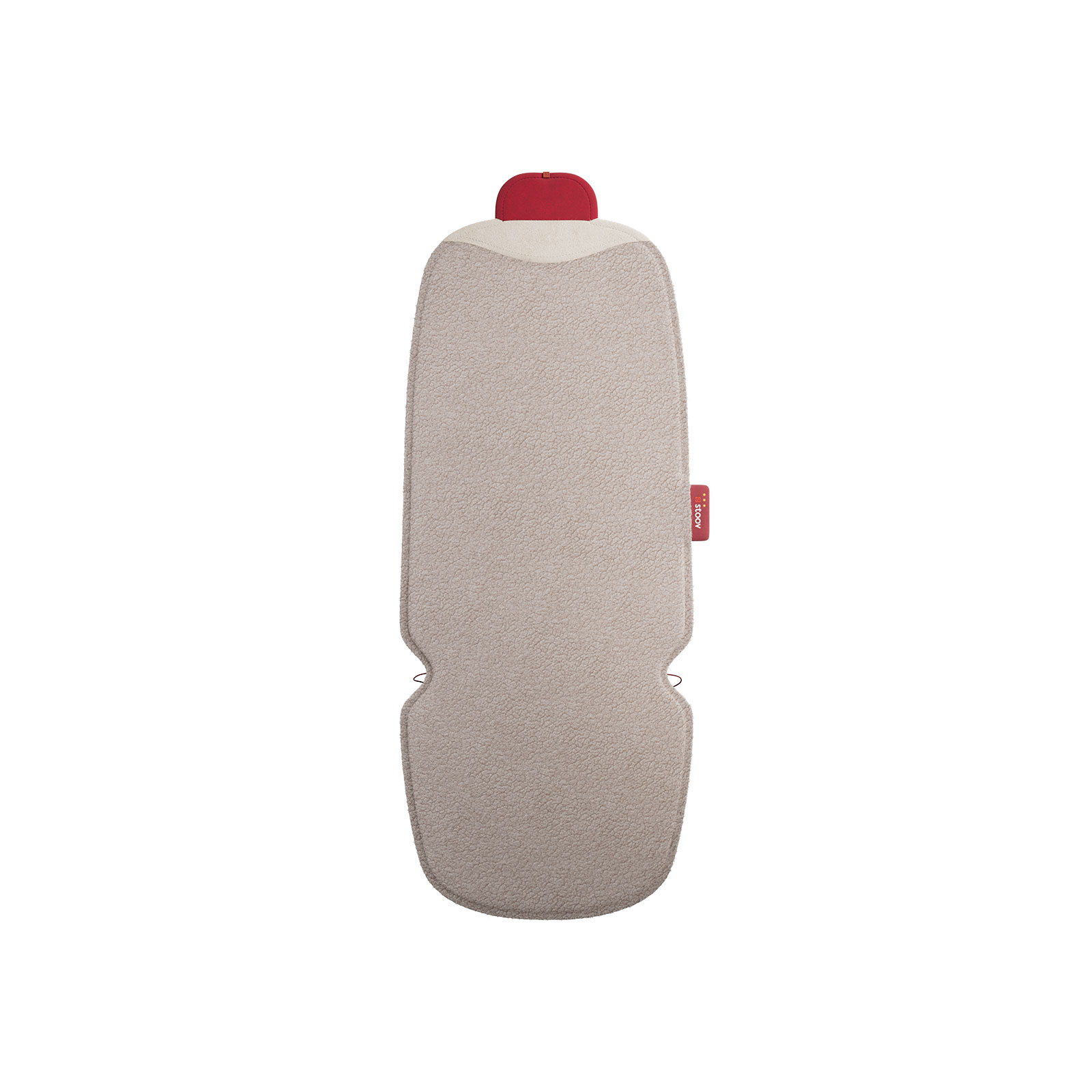 Die Big Hug Heizdecke Woolly Beige von Stoof flach ausgebreitet.