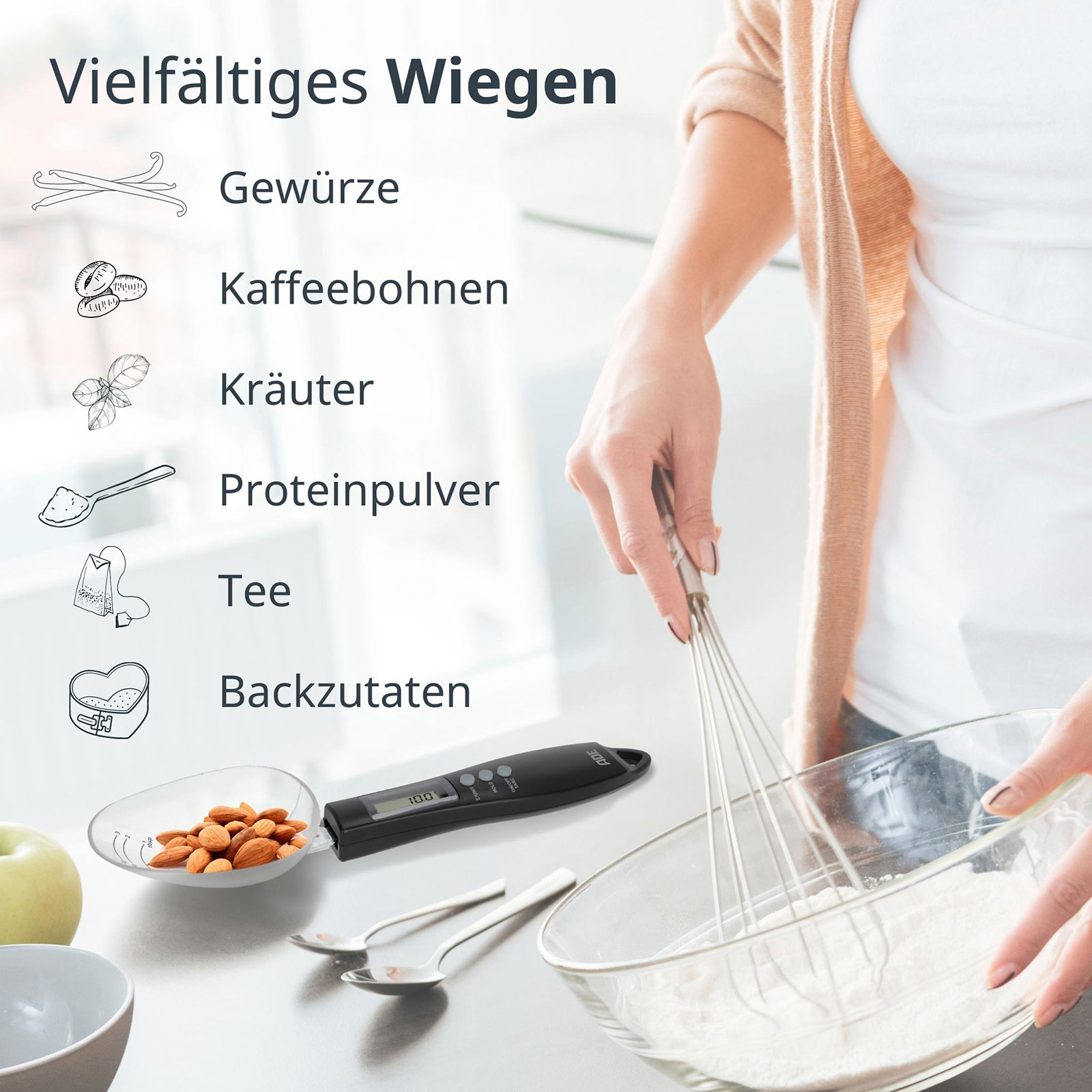 ADE Eni Digitale Löffelwaage schwarz KE1808-3
