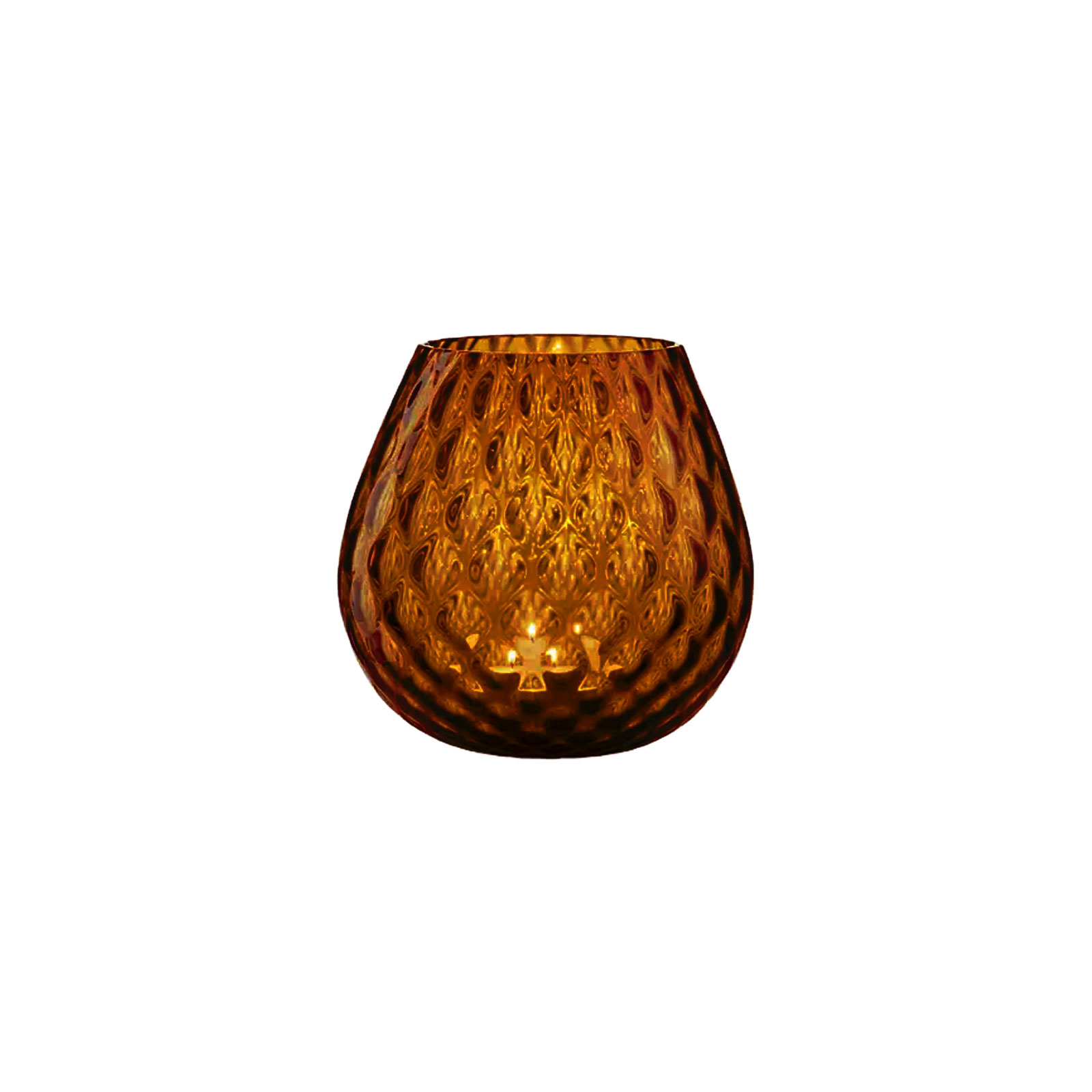 Nasonmoretti Macrame' Leuchter/Windlicht L  Brown - Balloton H15cm Ø14,5cm