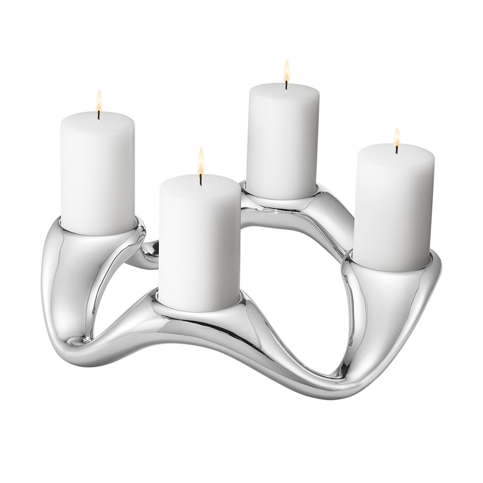 Georg Jensen Cobra Kerzenleuchter für 4 Kerzen rund  Edelstahl