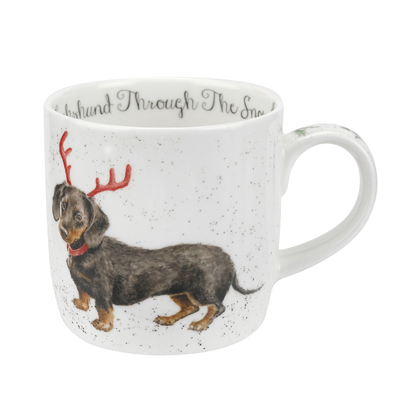 Royal Worcester Wrendale Designs Becher Dachshund through the Snow 0,31ltr. (Christmas Collection)