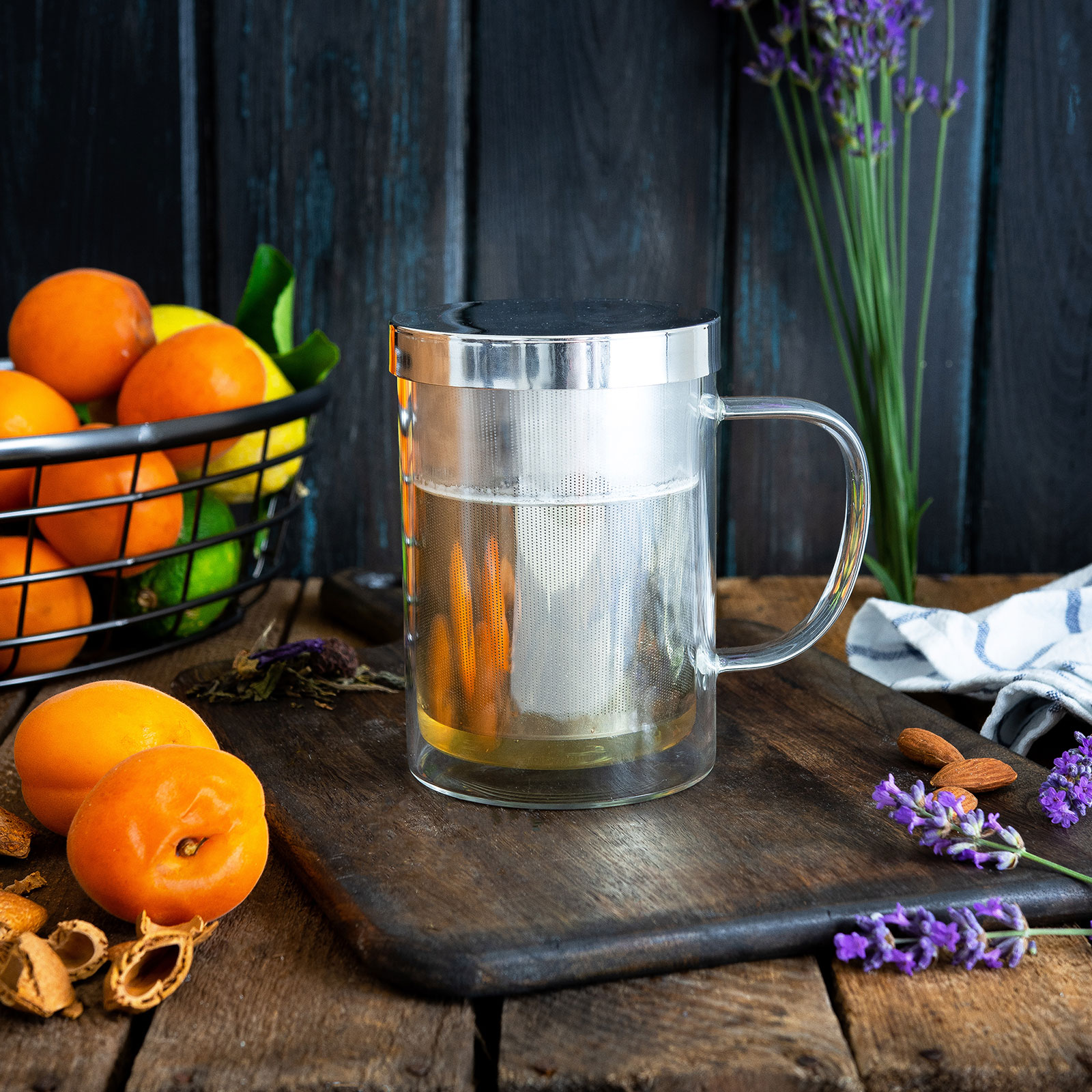 Cristel Verbena doppelwandiger Glasbecher m. Filter 0,40ltr.