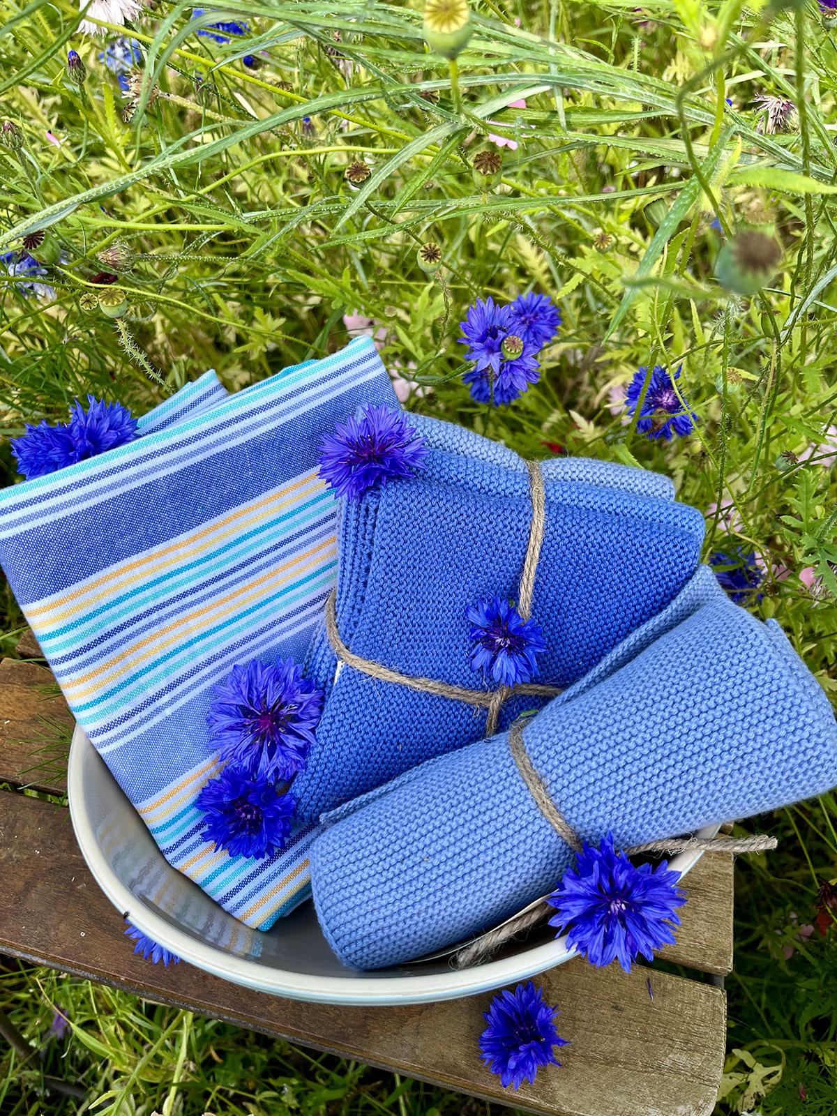 Solwang Wischtücher 3 Stk. kornblumenblau Kombi