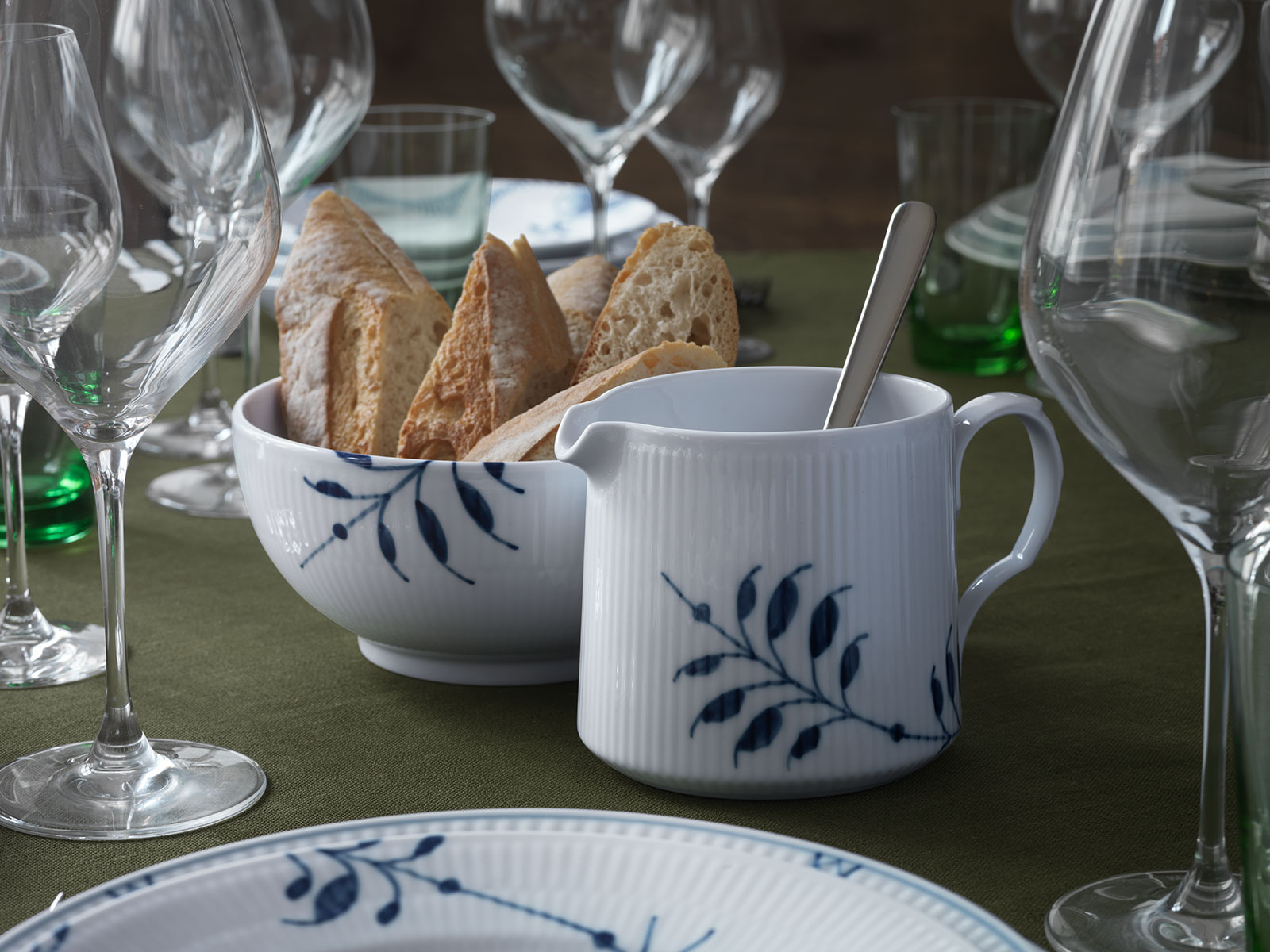 Royal Copenhagen Mega Blau Gerippt Schüssel 13cm 2381454