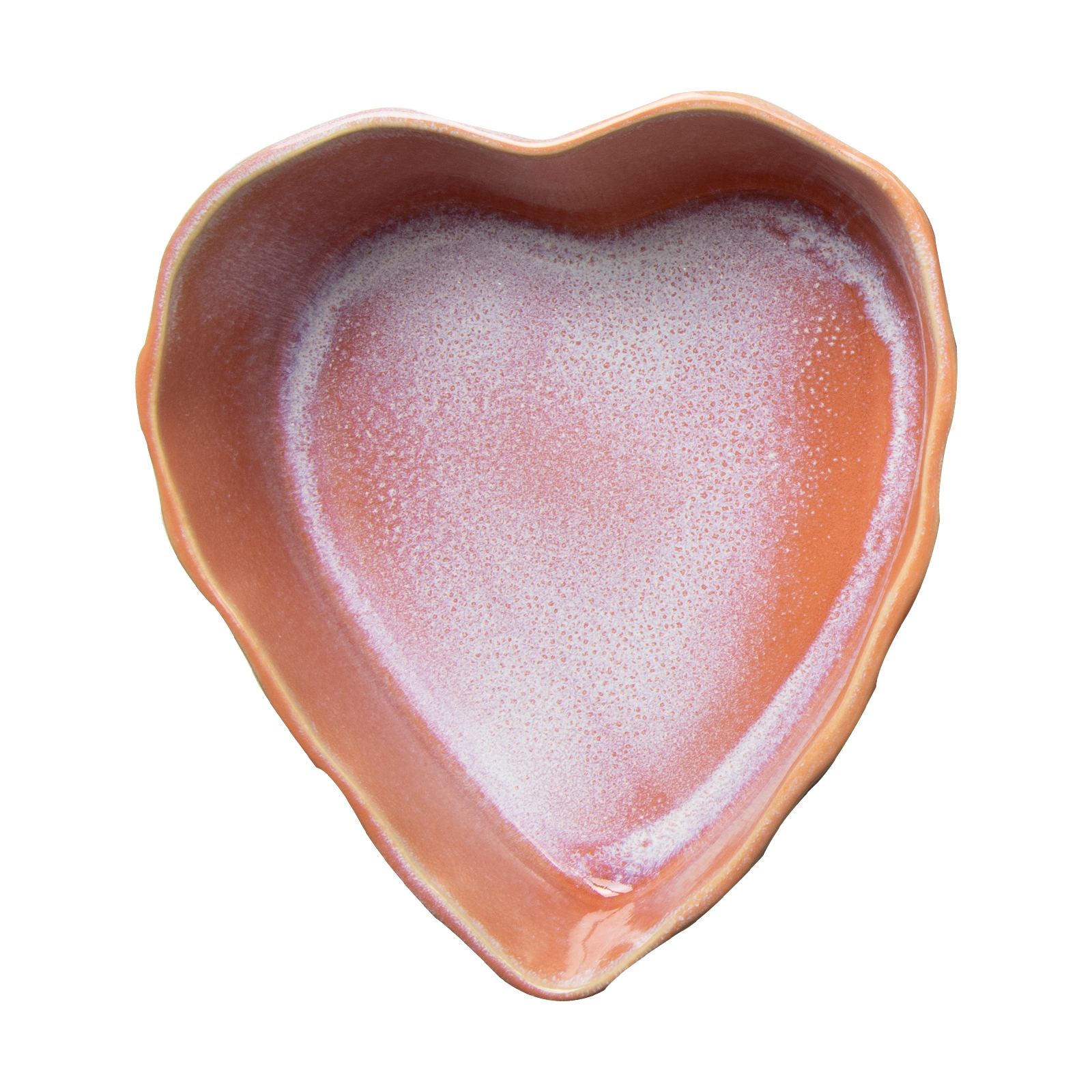 Eine Herzschüssel in rosa mit leichten Marmorierungen und Schattierungen.
