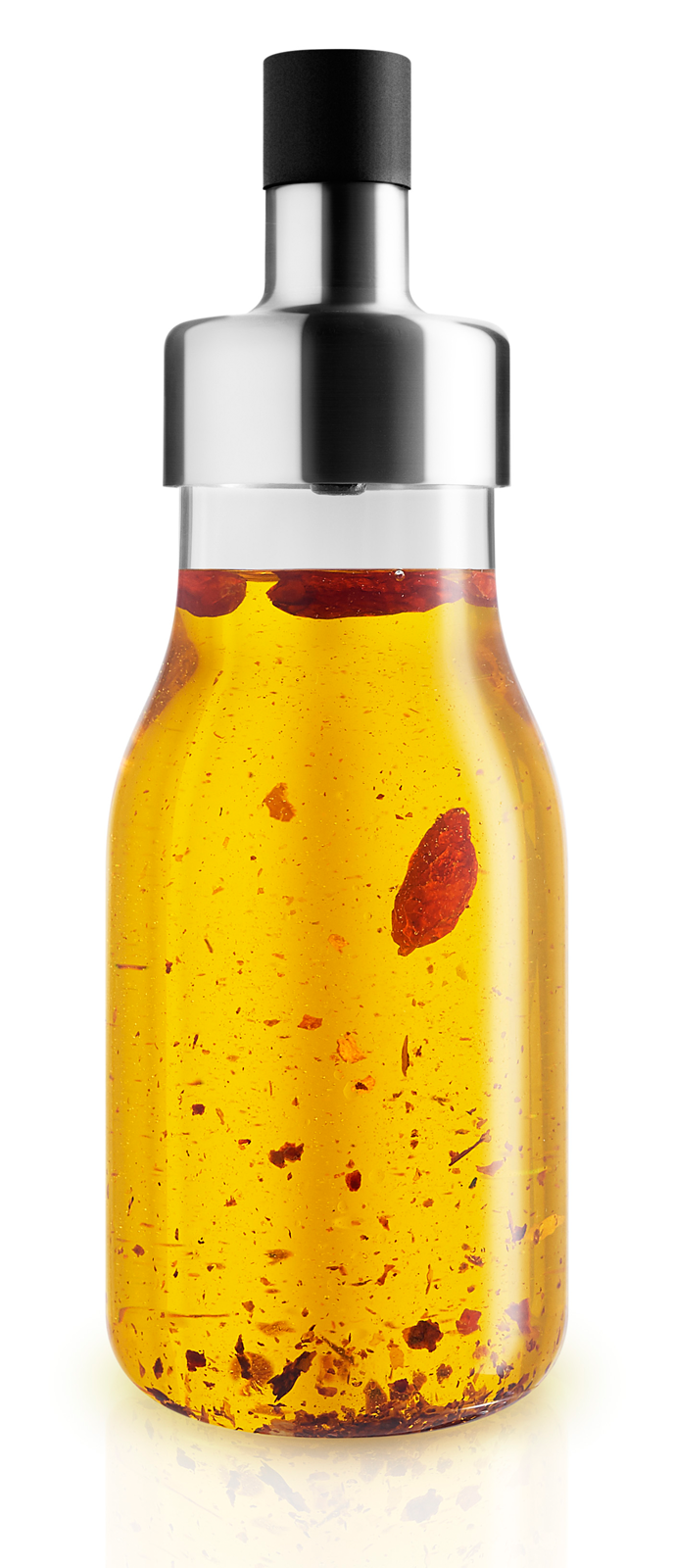 Der Dressingshaker gefüllt mit Chiliöl.