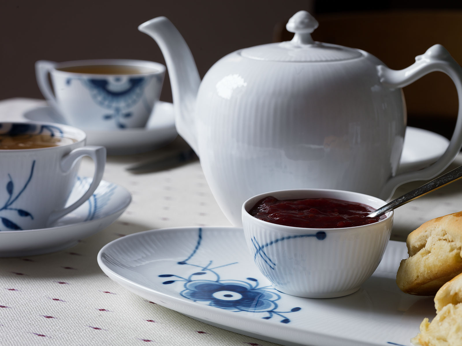 Royal Copenhagen Mega Blau Gerippt Bowl/Zuckerschale 0,15ltr.