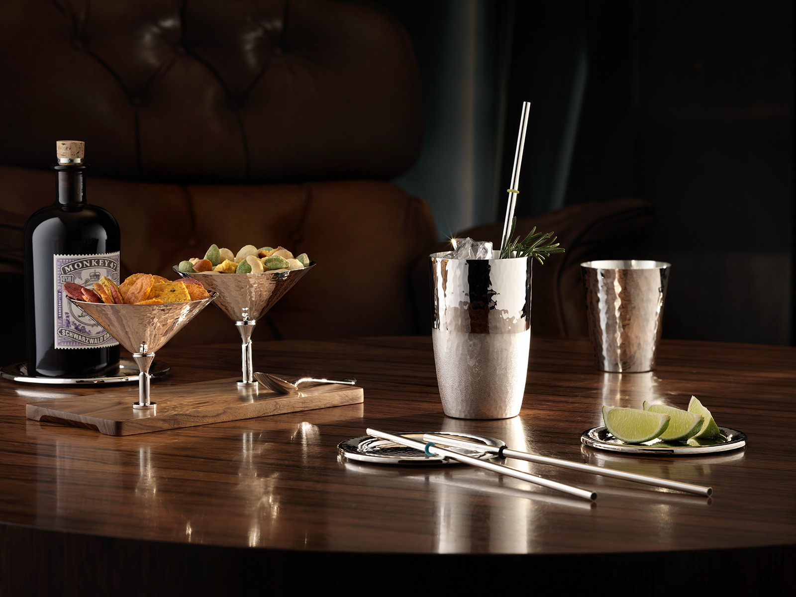 Robbe & Berking Martelé Bier-, Longdrinkbecher 90versilbert